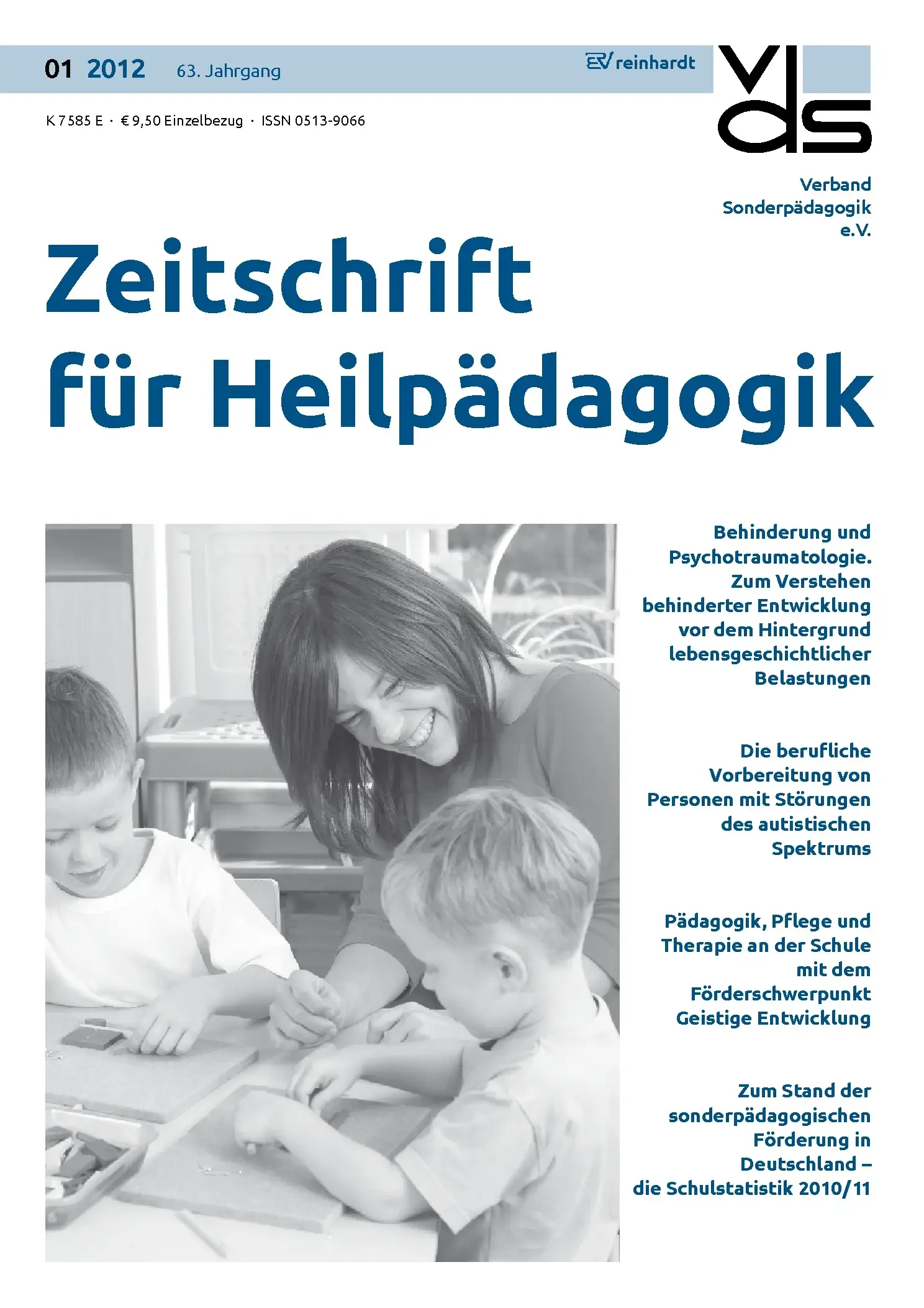 Zeitschrift für Heilpädagogik Cover 01.2012