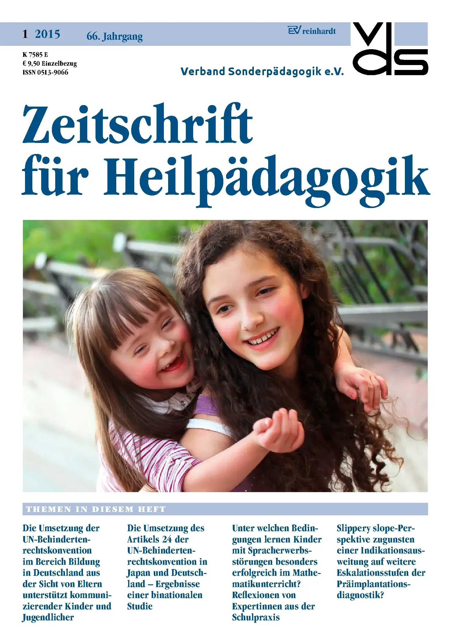 Zeitschrift für Heilpädagogik Cover 01.2015