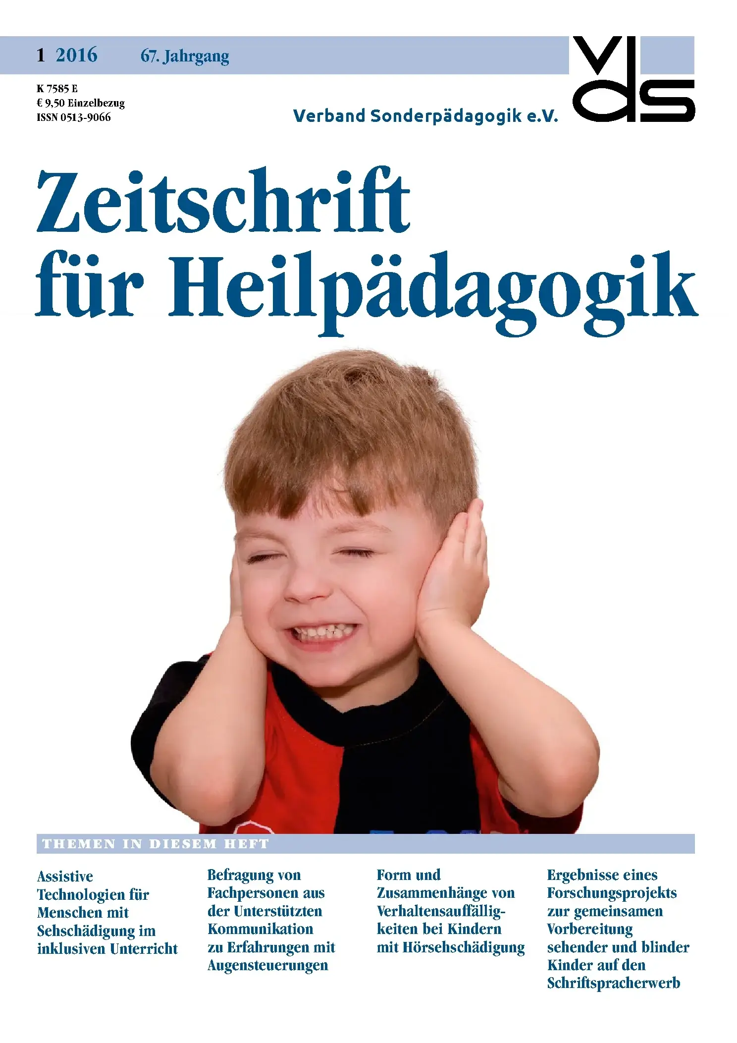 Zeitschrift für Heilpädagogik Cover 01.2016