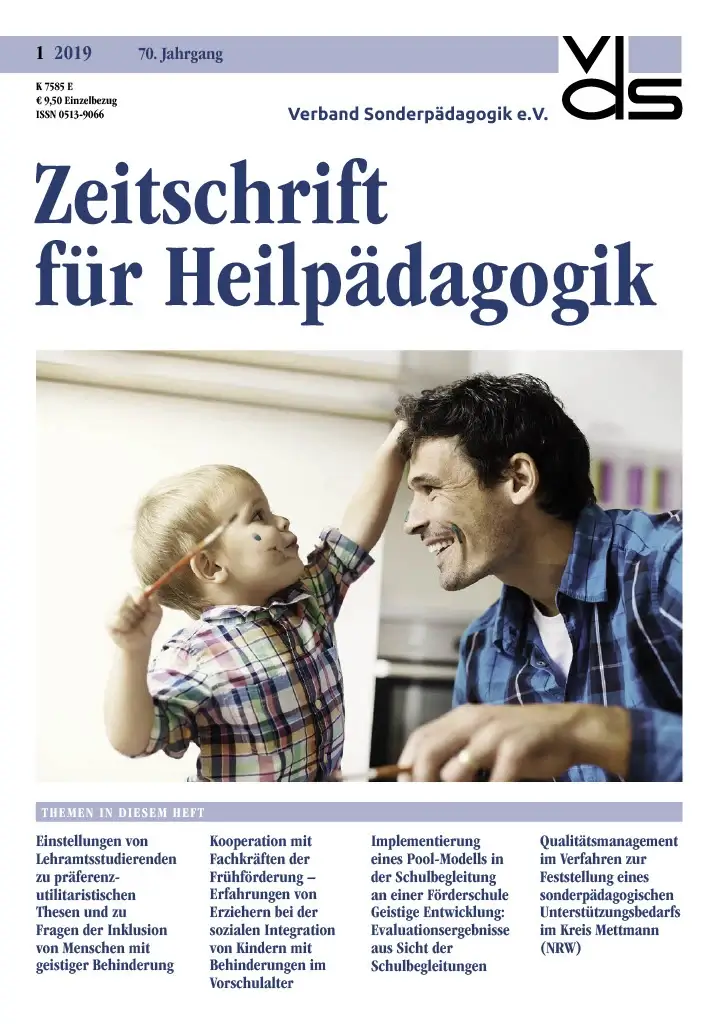 Zeitschrift für Heilpädagogik Cover 01.2019