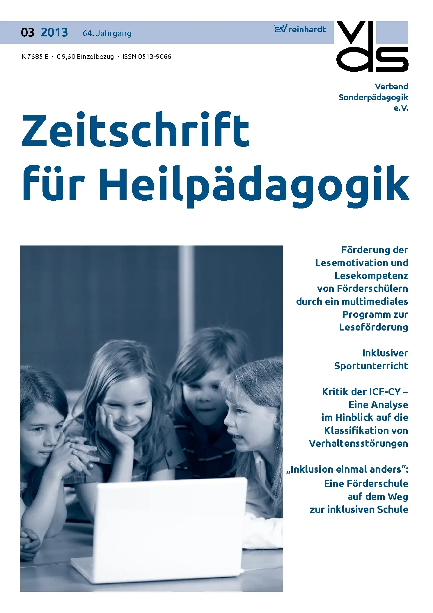 Zeitschrift für Heilpädagogik Cover 03.2013