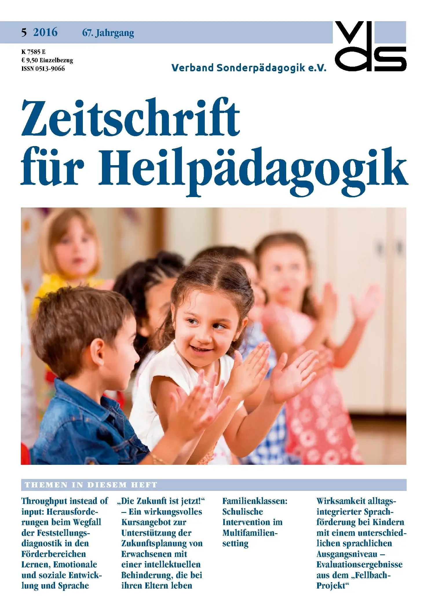 Zeitschrift für Heilpädagogik Cover 05.2016