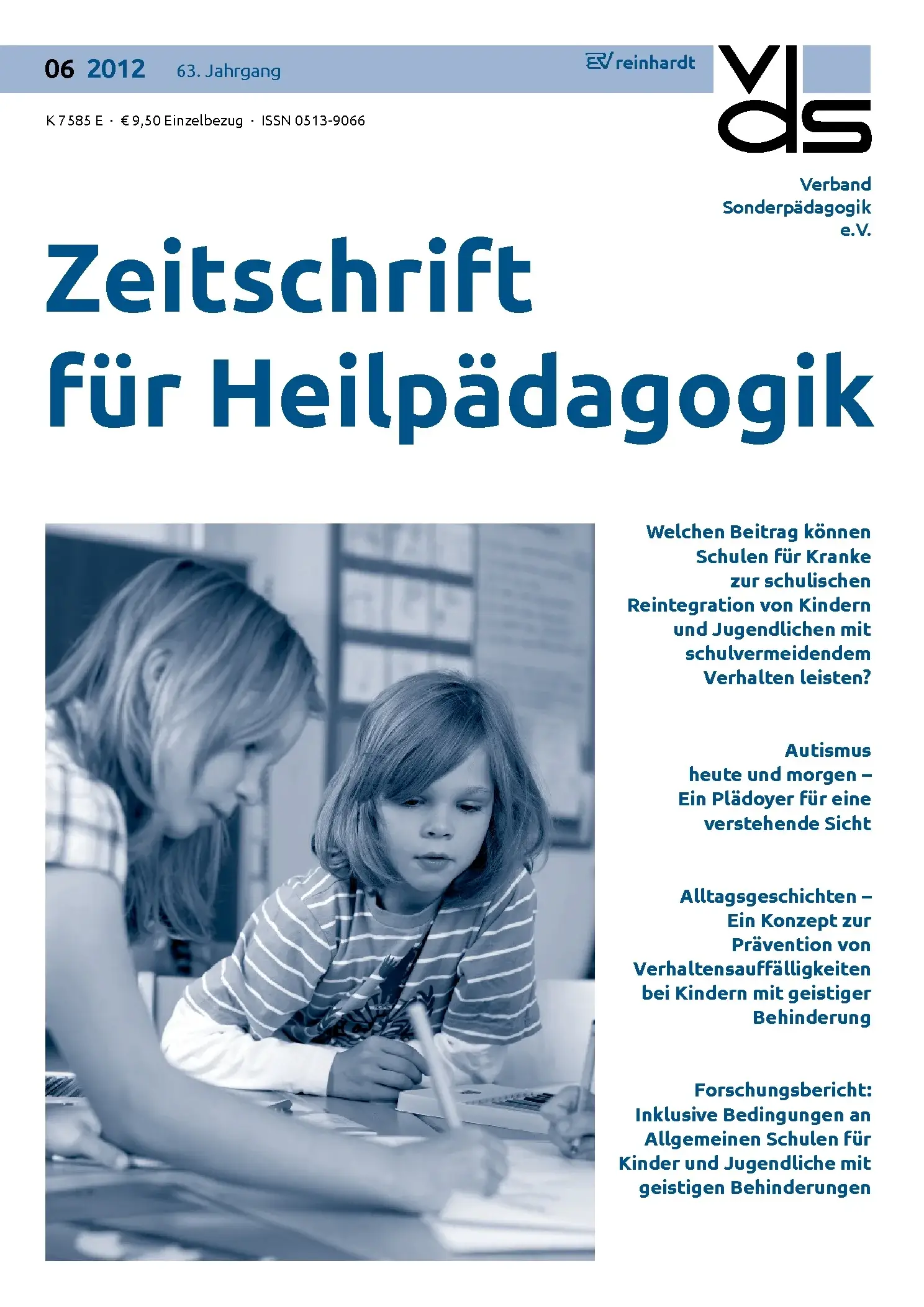 Zeitschrift für Heilpädagogik Cover 06.2012