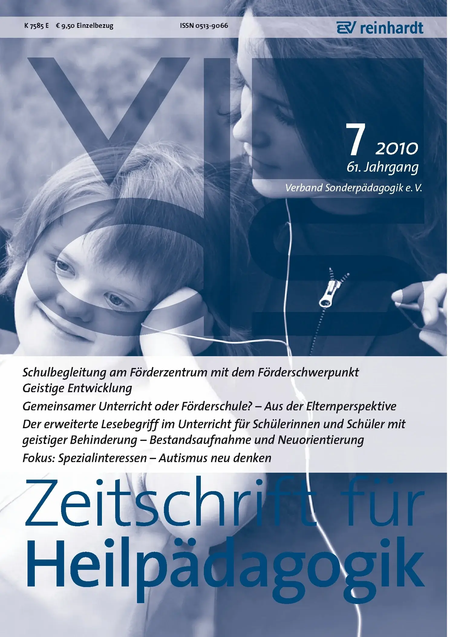 Zeitschrift für Heilpädagogik Cover 07.2010