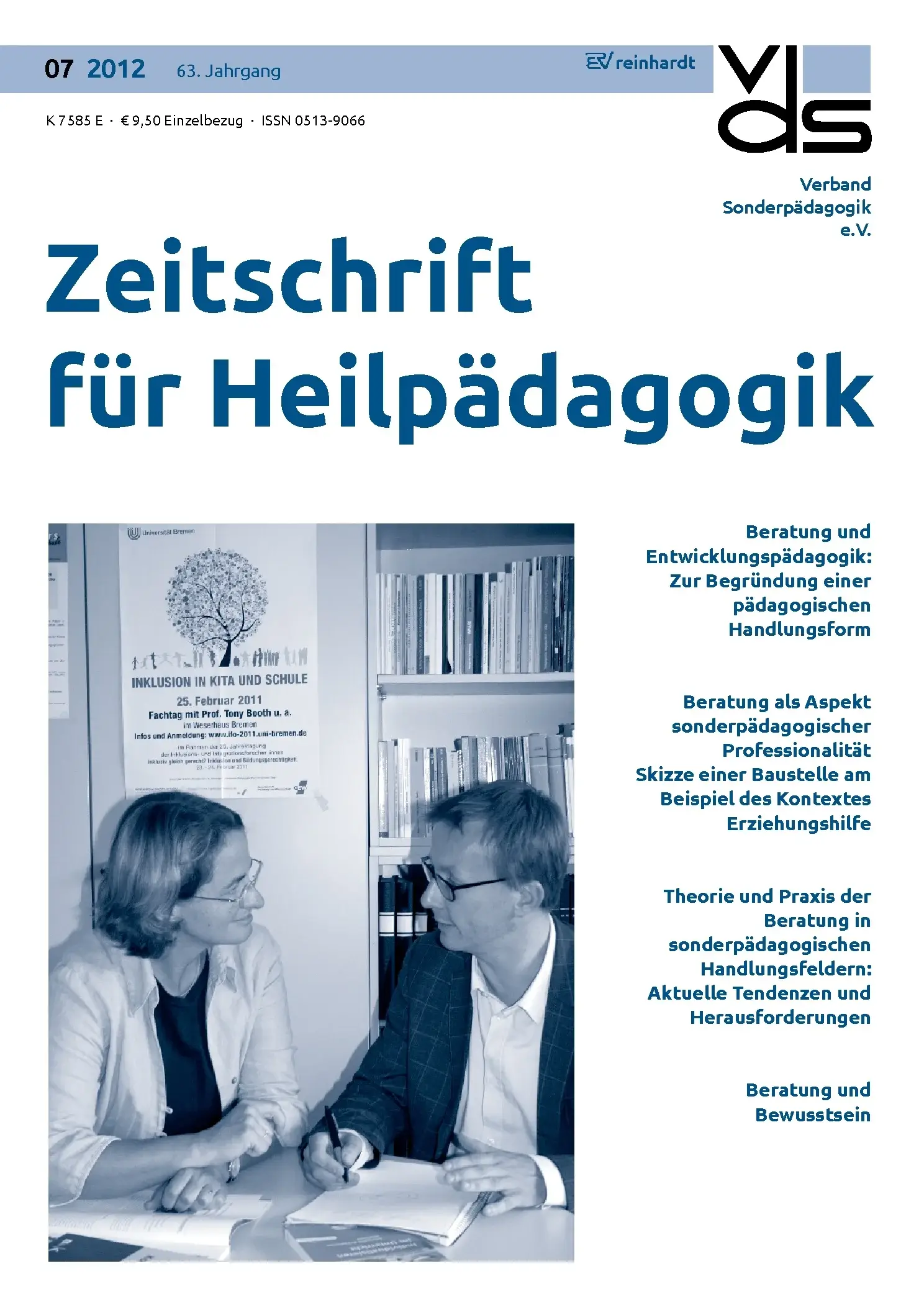 Zeitschrift für Heilpädagogik Cover 07.2012