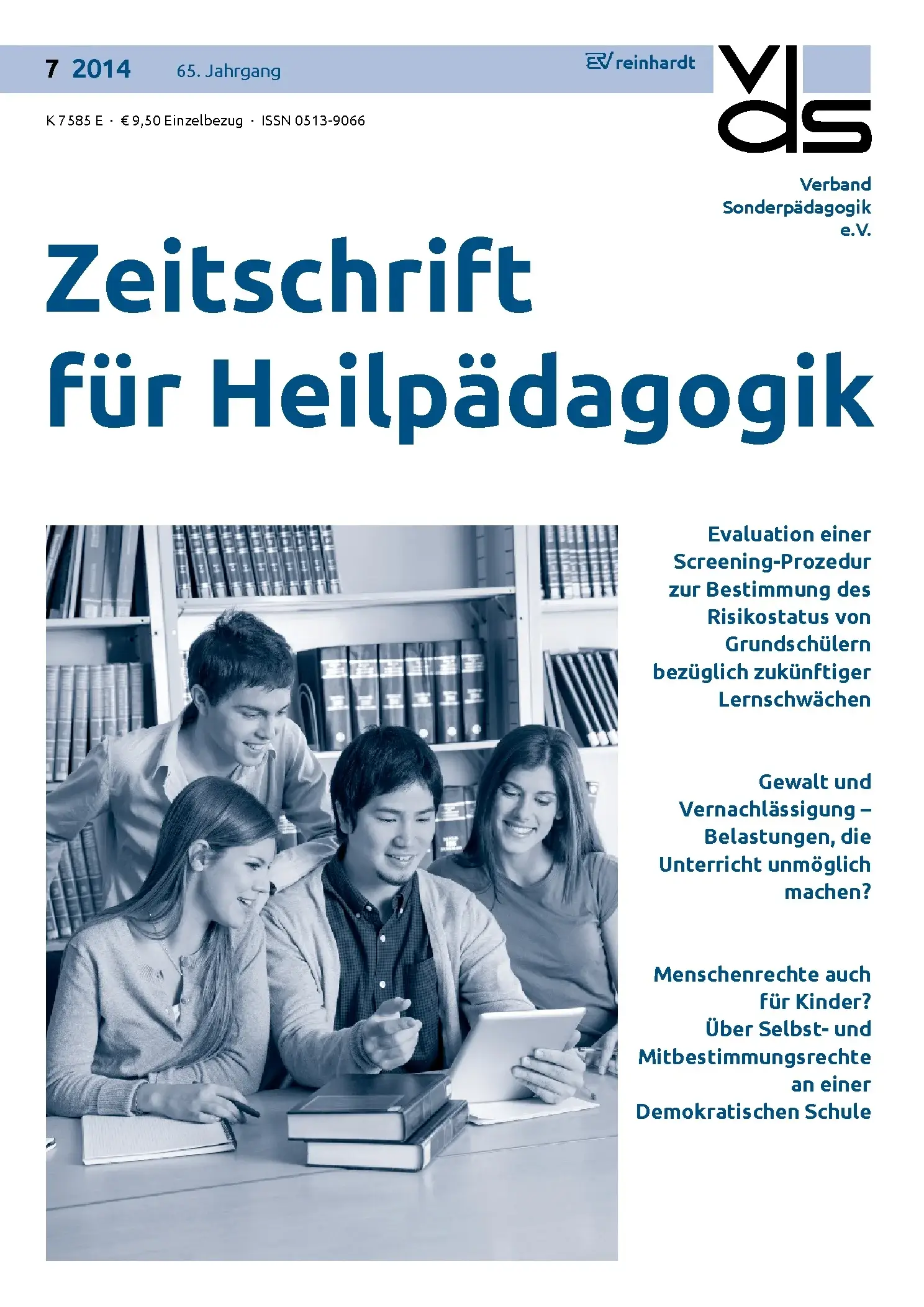 Zeitschrift für Heilpädagogik Cover 07.2014