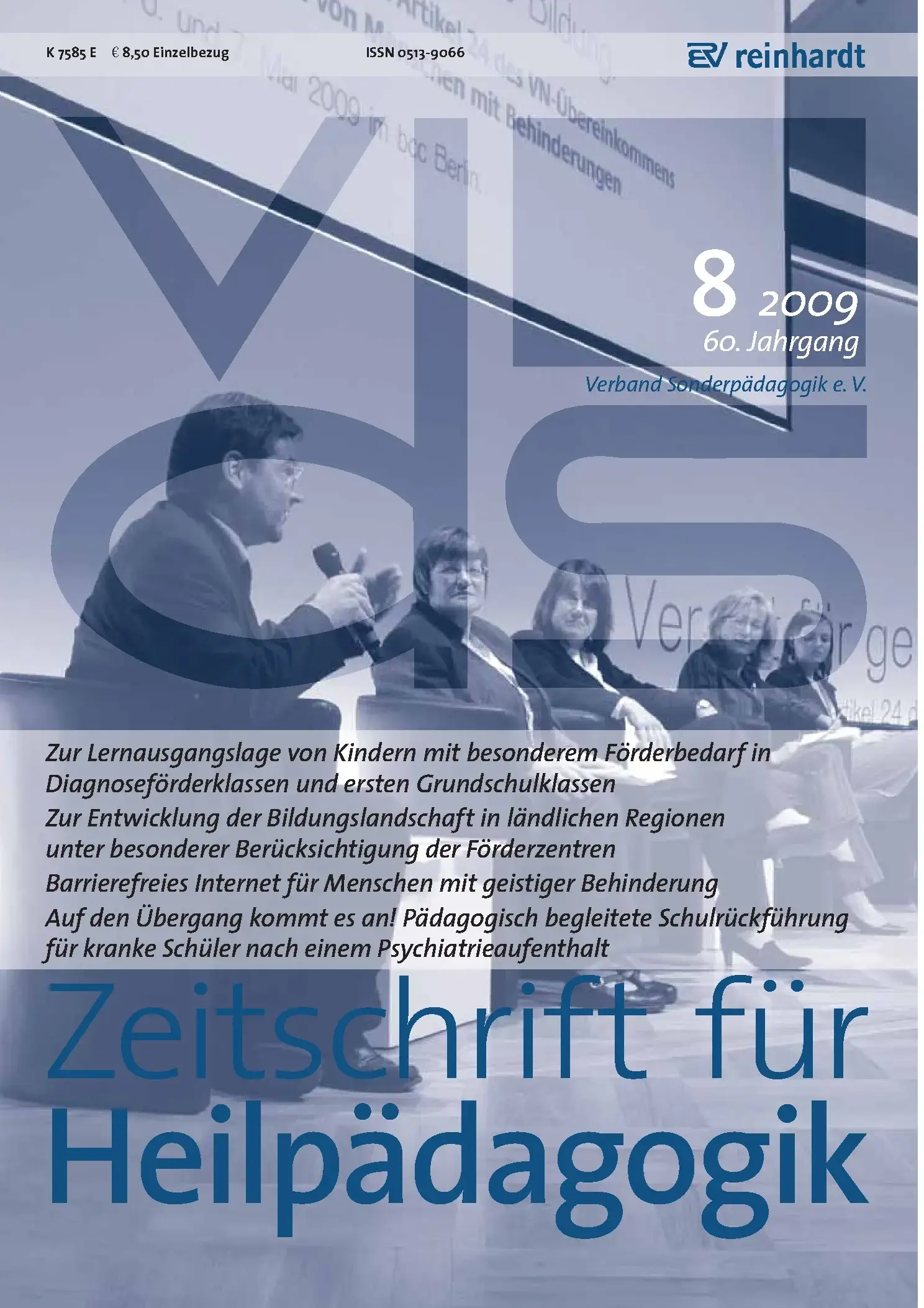 Zeitschrift für Heilpädagogik Cover 08.2009