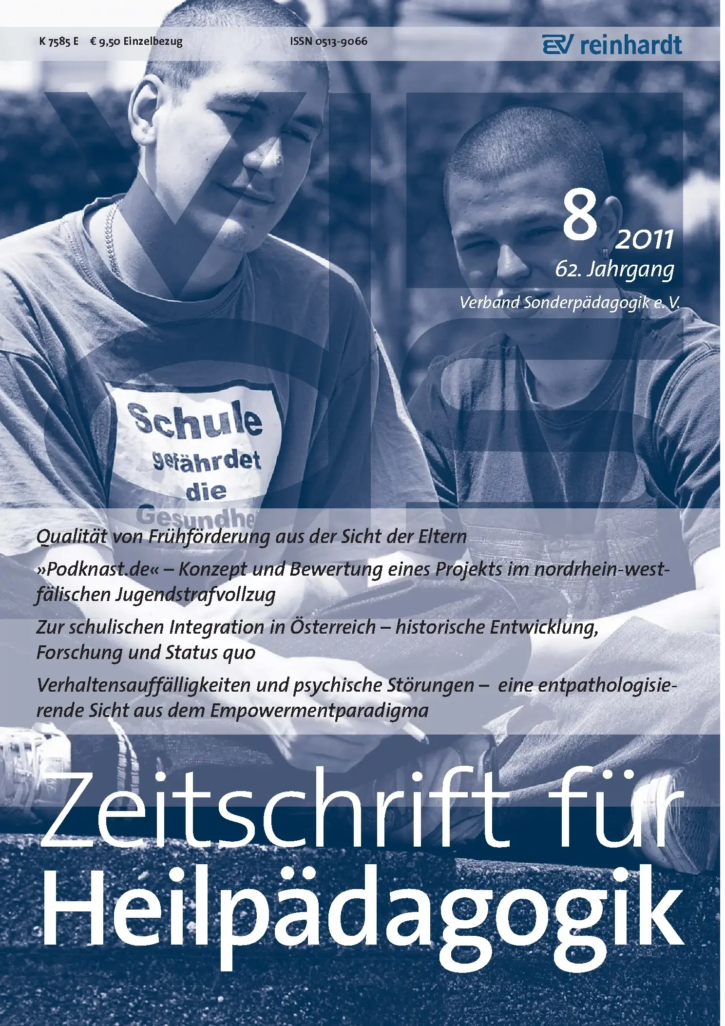 Zeitschrift für Heilpädagogik Cover 08.2011
