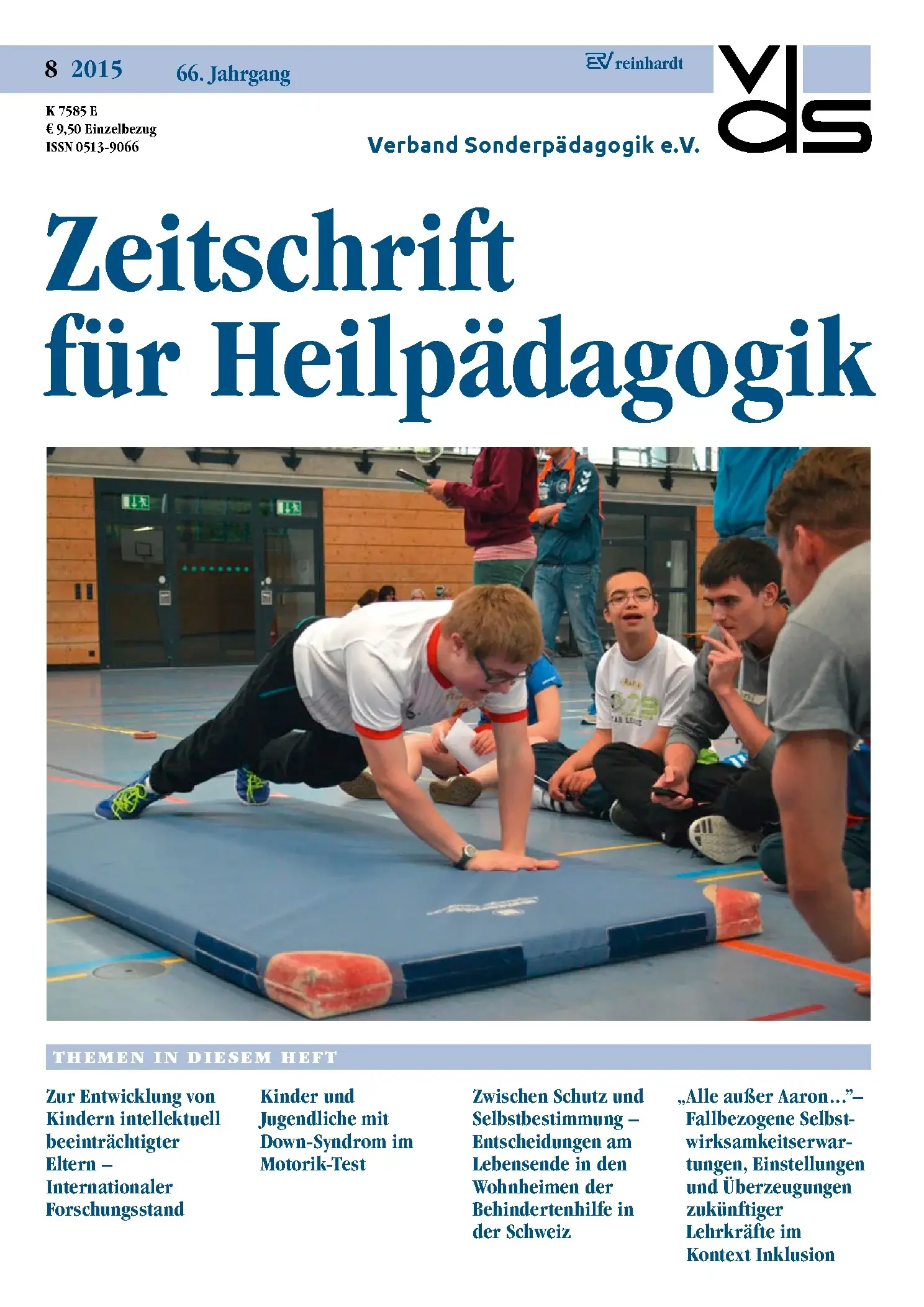 Zeitschrift für Heilpädagogik Cover 08.2015