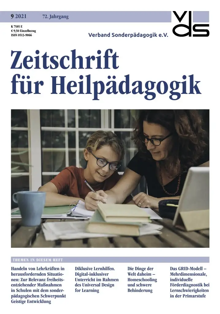 Zeitschrift für Heilpädagogik Cover 09.2021