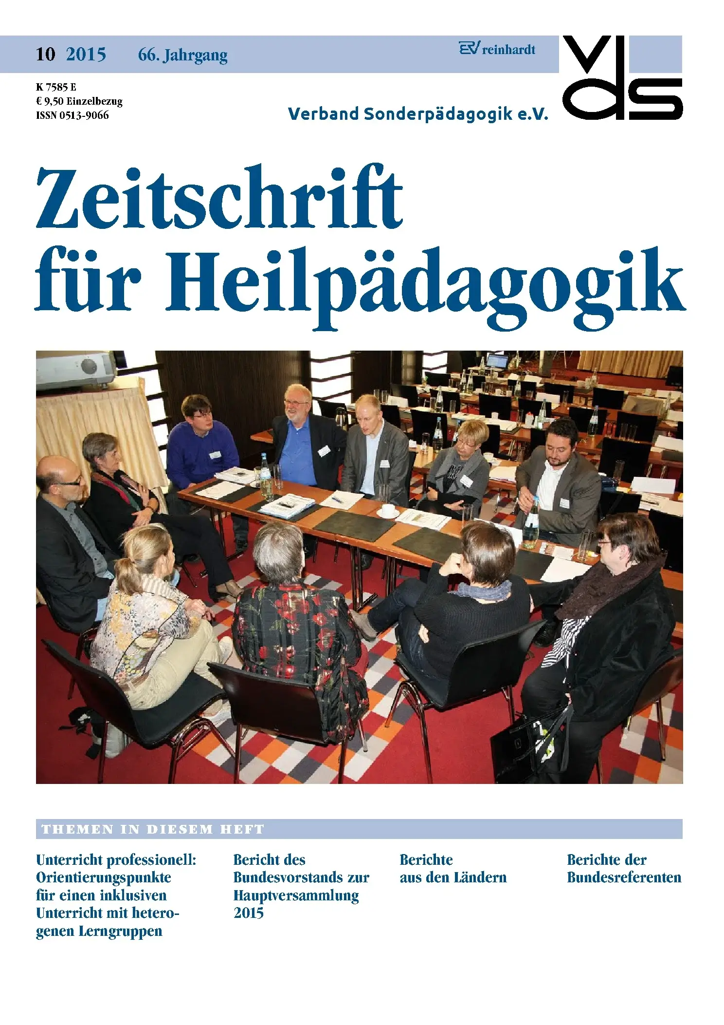 Zeitschrift für Heilpädagogik Cover 10.2015