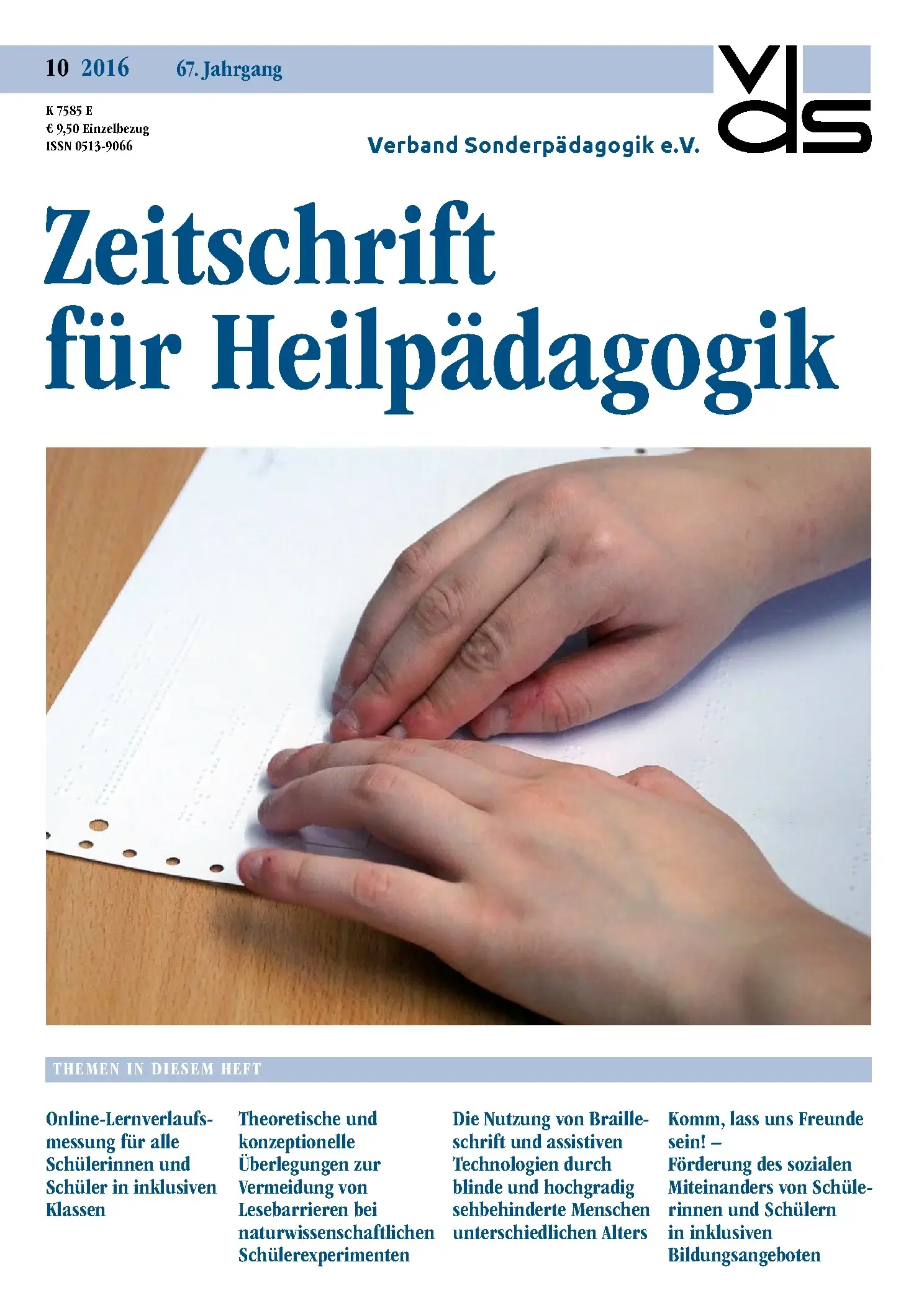 Zeitschrift für Heilpädagogik Cover 10.2016