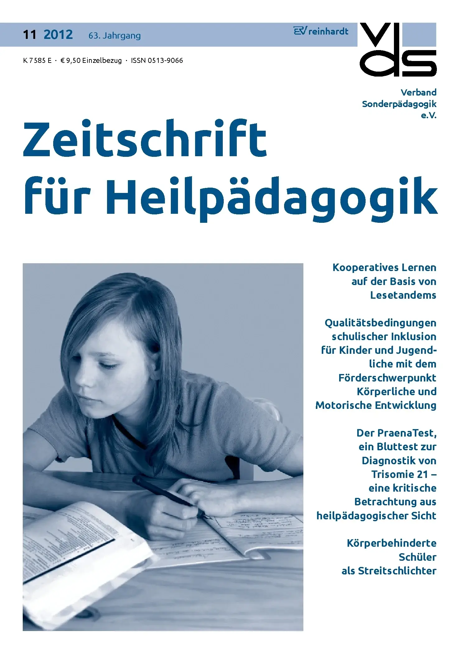 Zeitschrift für Heilpädagogik Cover 11.2012