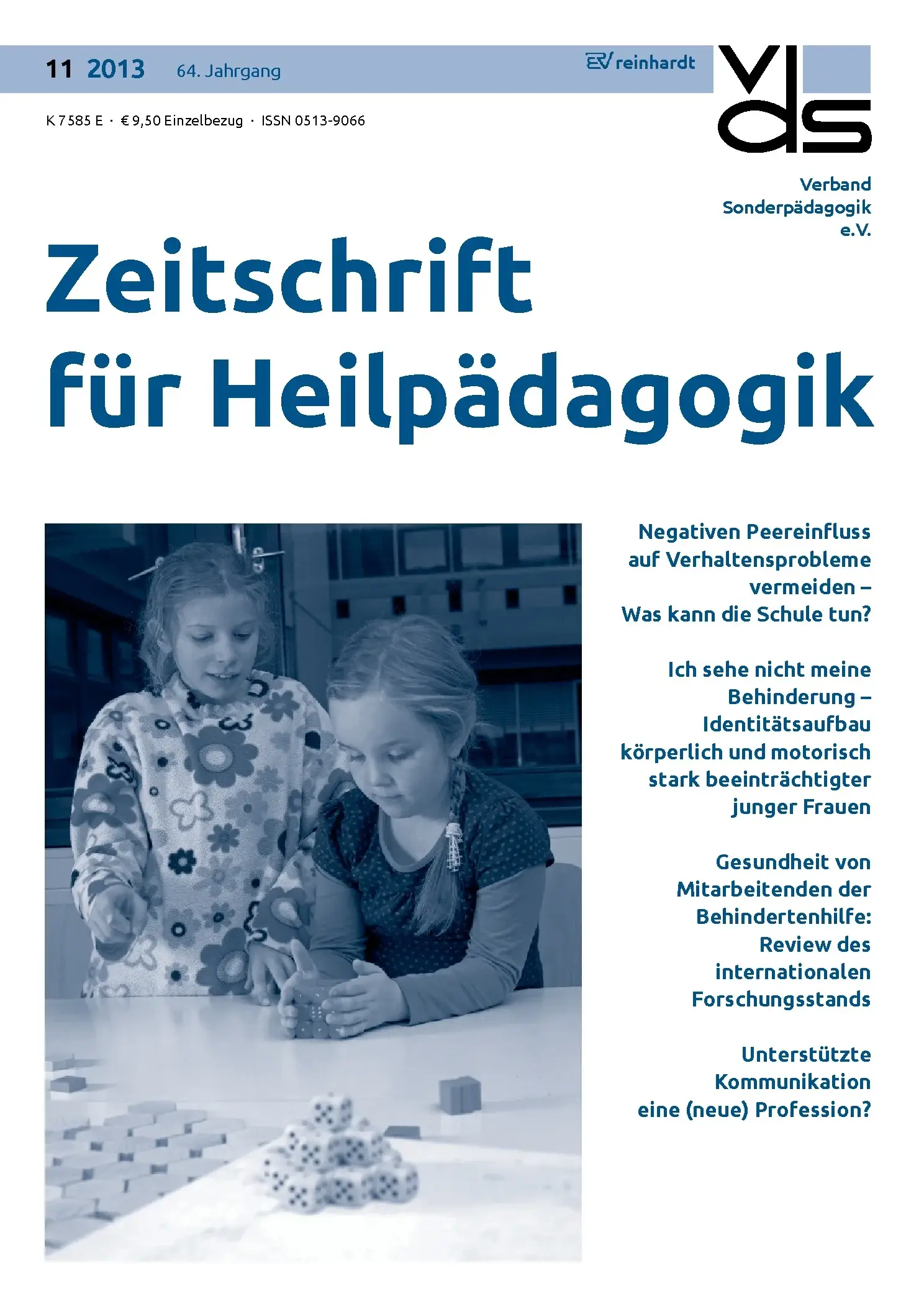 Zeitschrift für Heilpädagogik Cover 11.2013