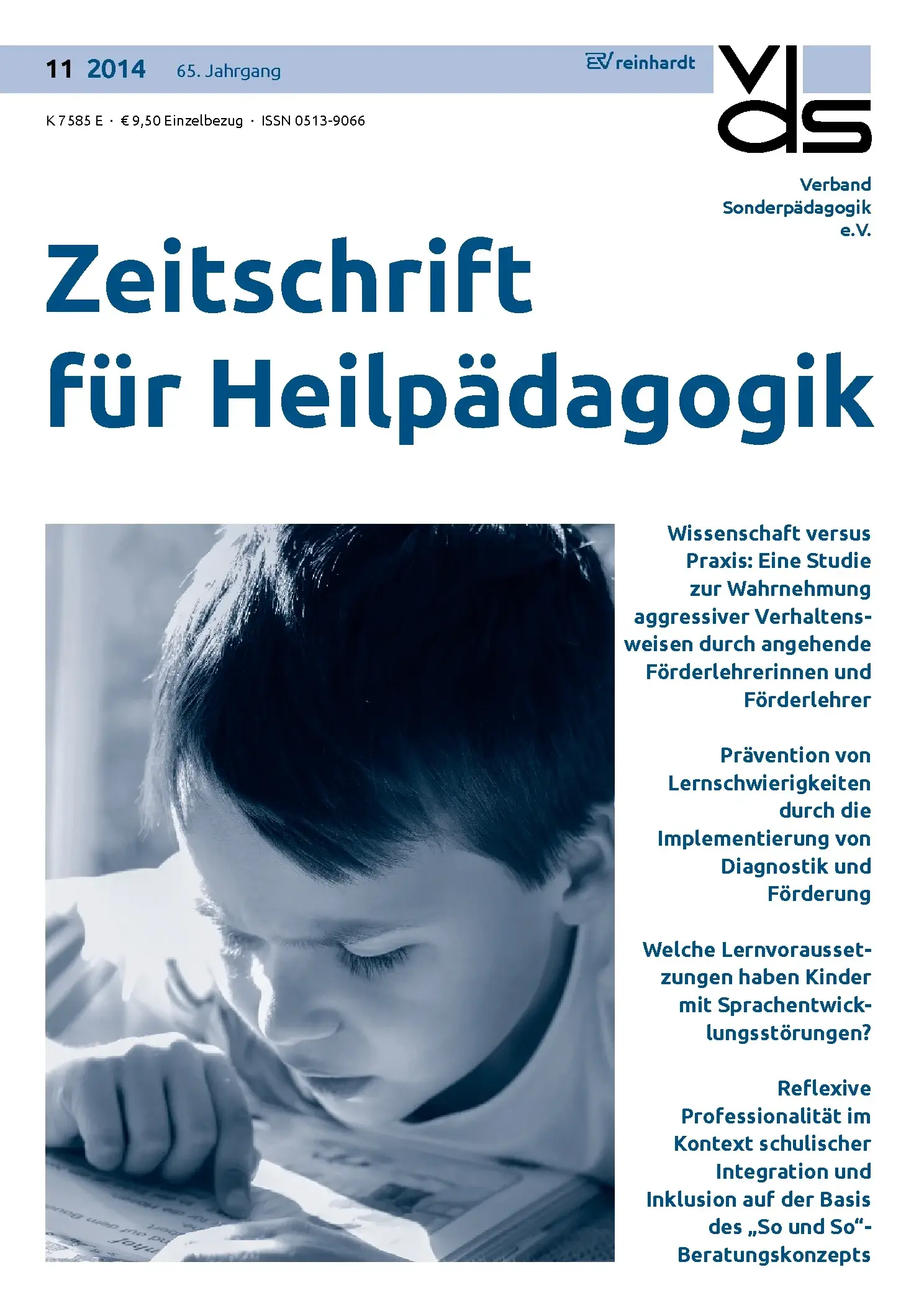 Zeitschrift für Heilpädagogik Cover 11.2014