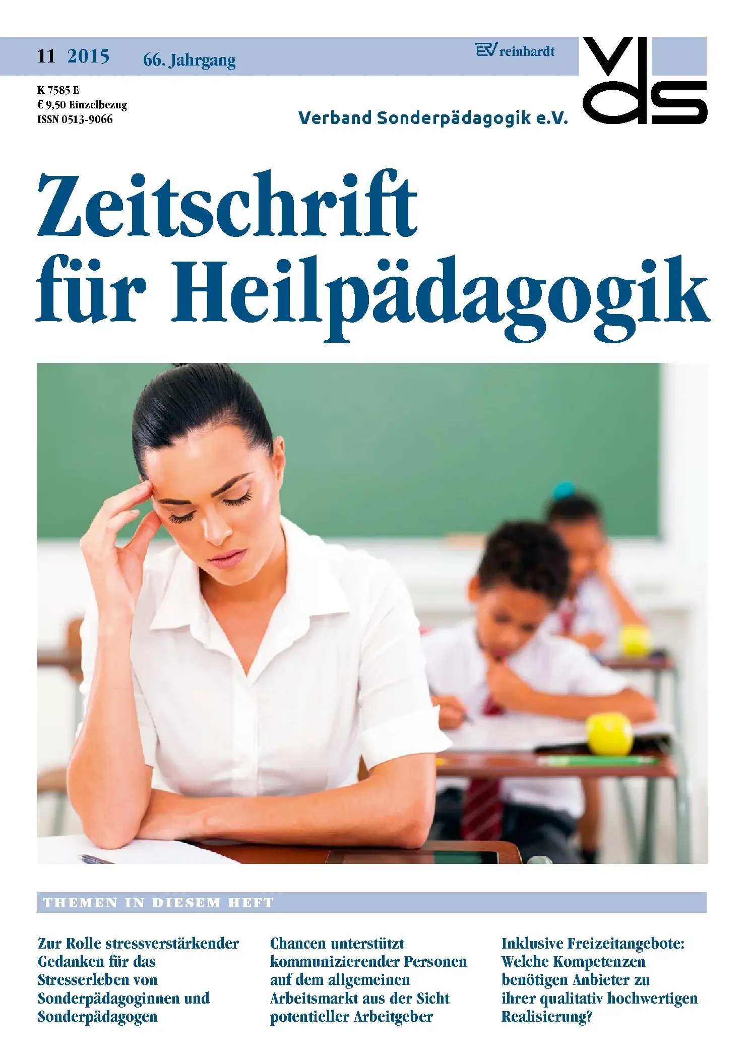 Zeitschrift für Heilpädagogik Cover 11.2015