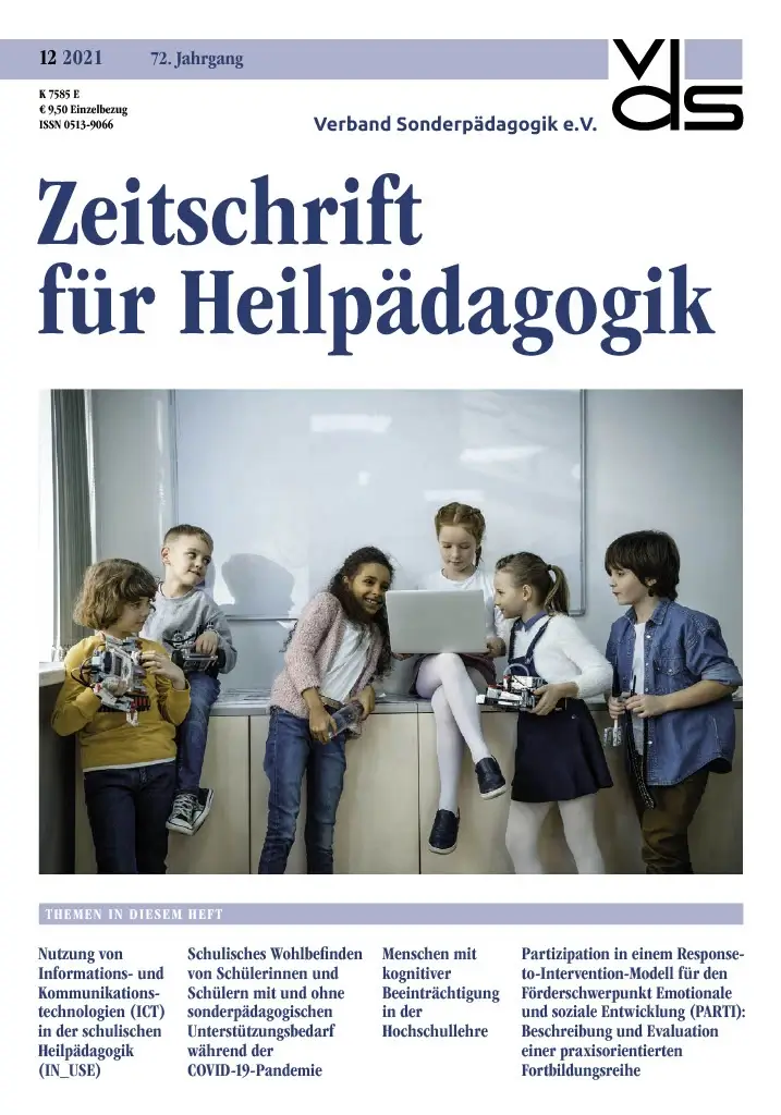 Zeitschrift für Heilpädagogik Cover 12.2021
