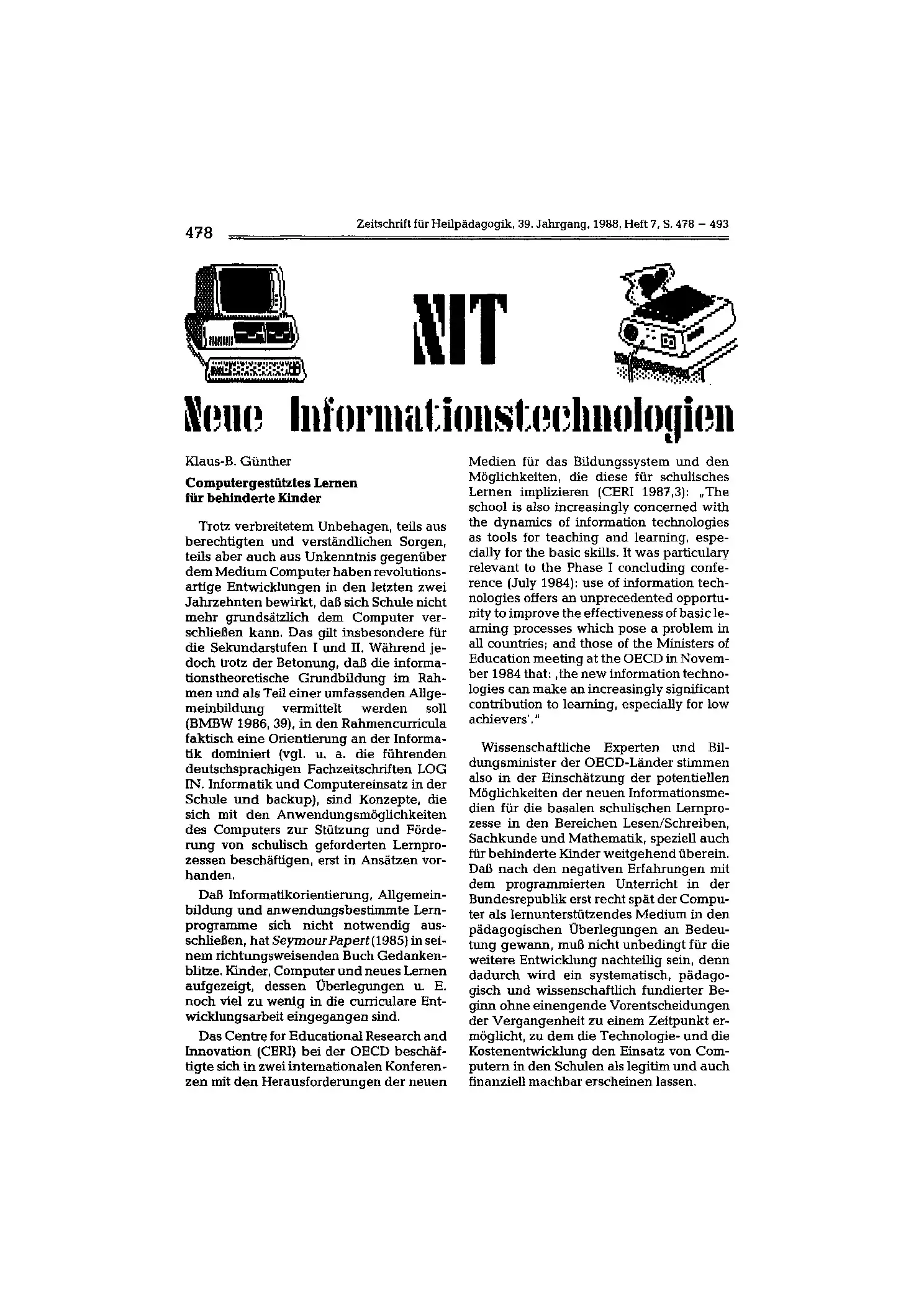 Zeitschrift für Heilpädagogik Artikel