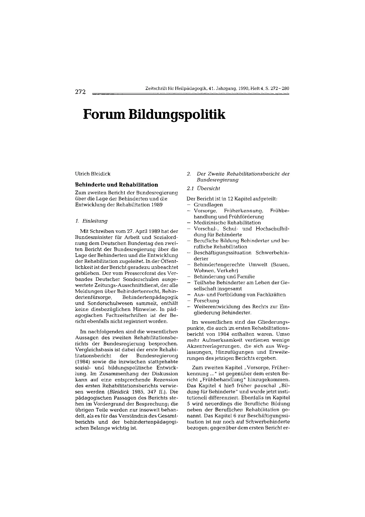 Zeitschrift für Heilpädagogik Artikel