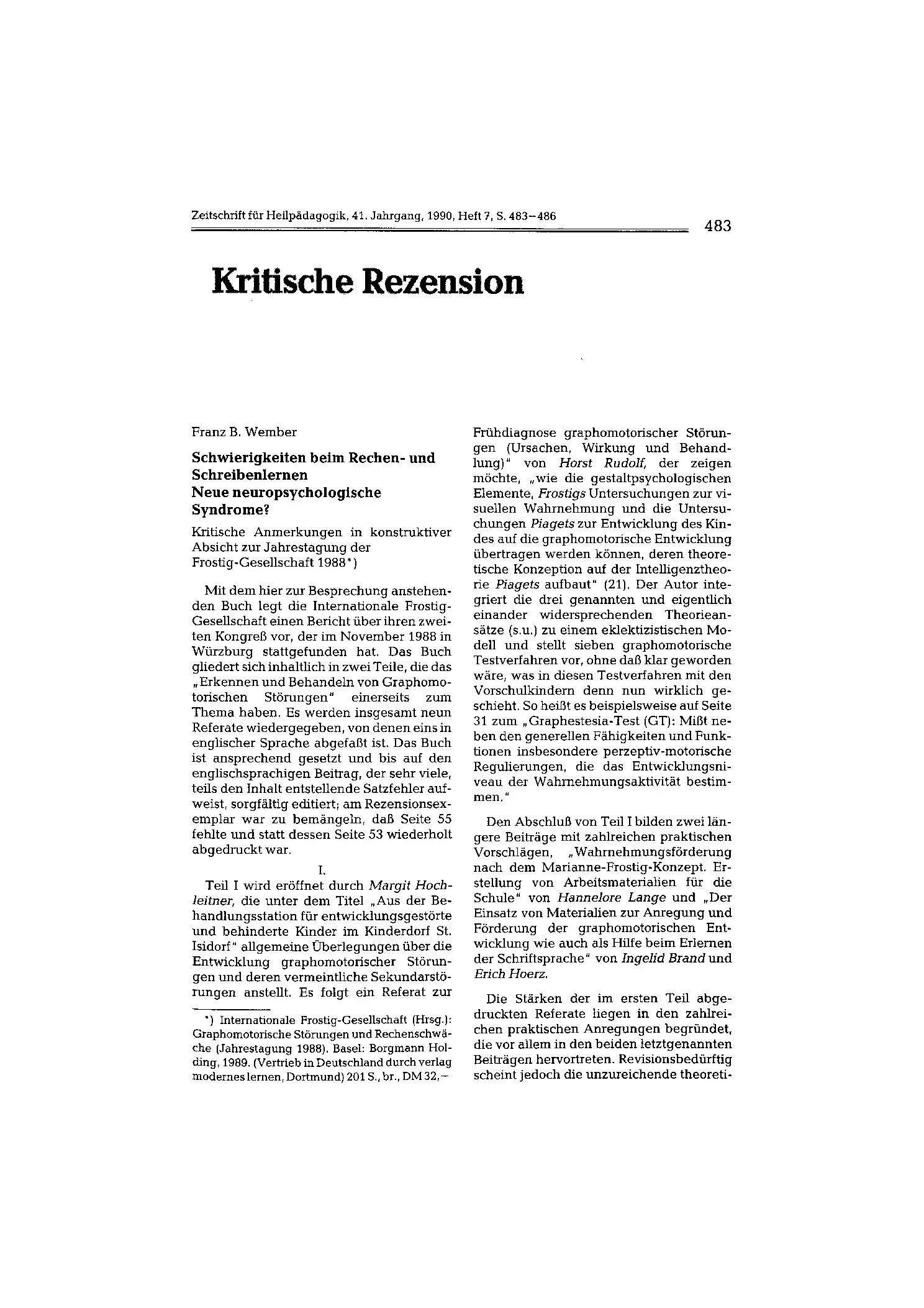 Zeitschrift für Heilpädagogik Artikel