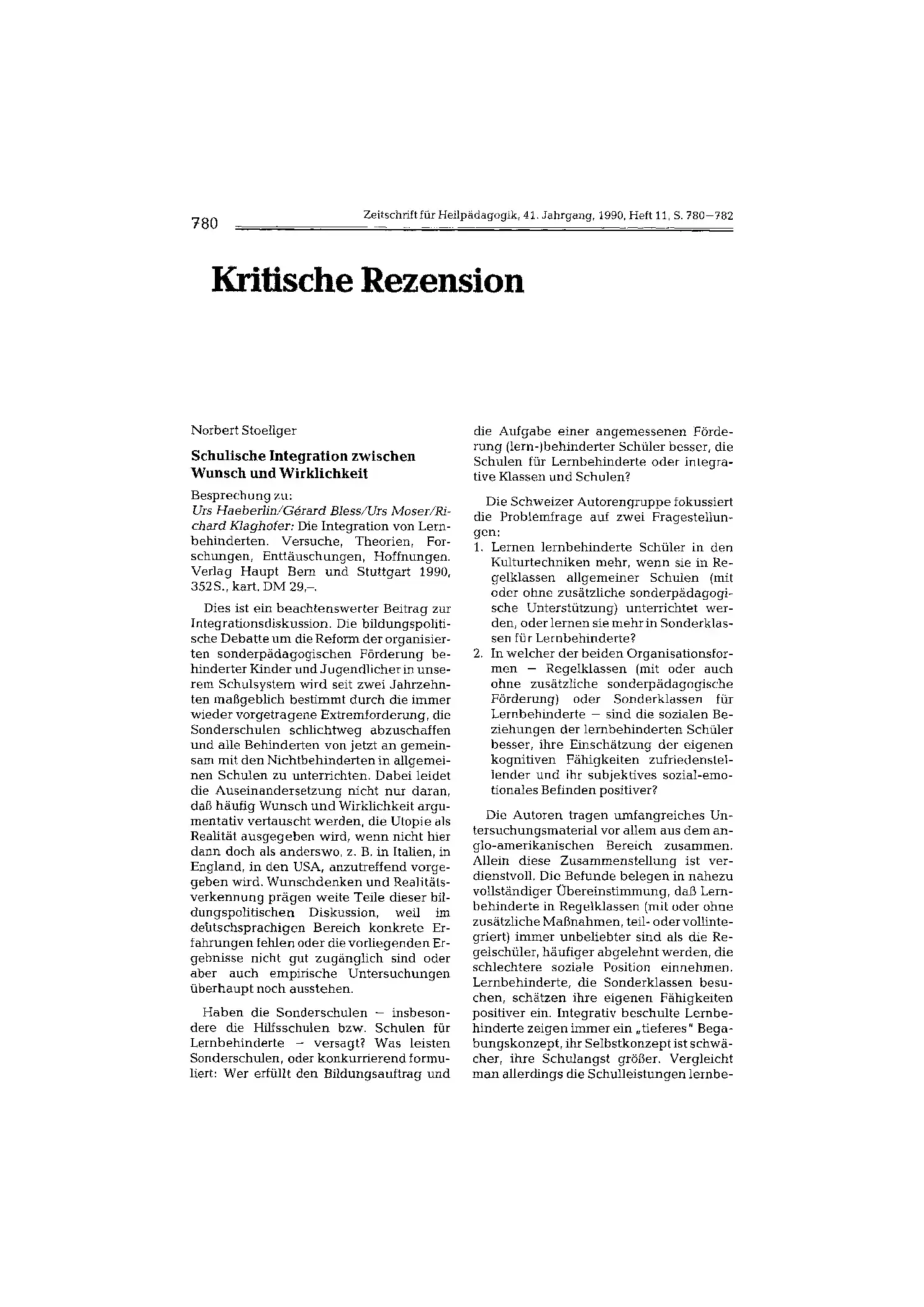 Zeitschrift für Heilpädagogik Artikel