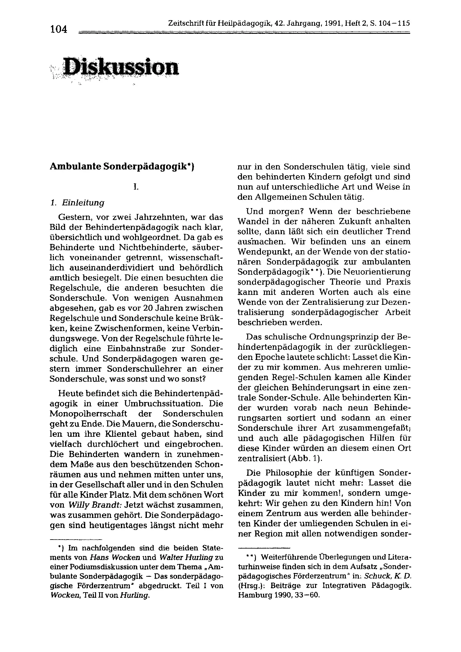 Zeitschrift für Heilpädagogik Artikel