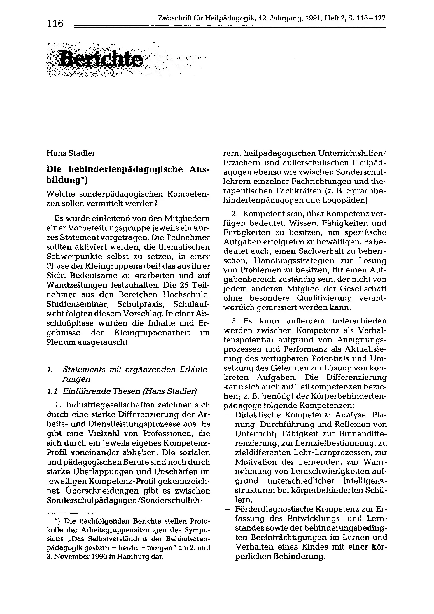 Zeitschrift für Heilpädagogik Artikel