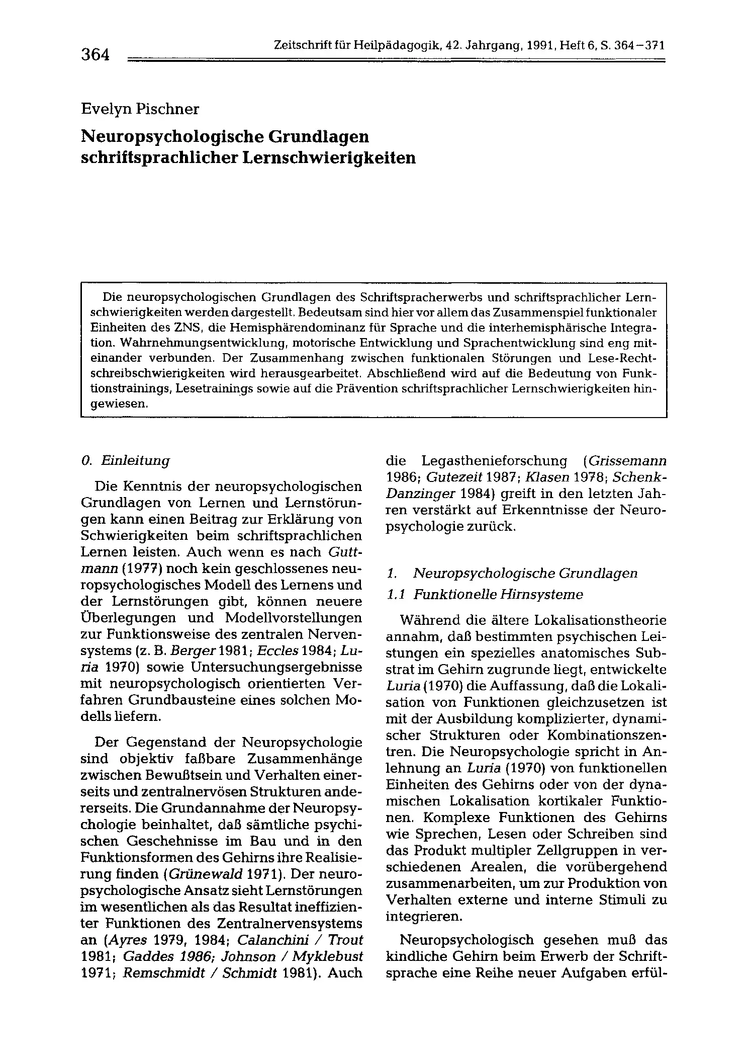 Zeitschrift für Heilpädagogik Artikel