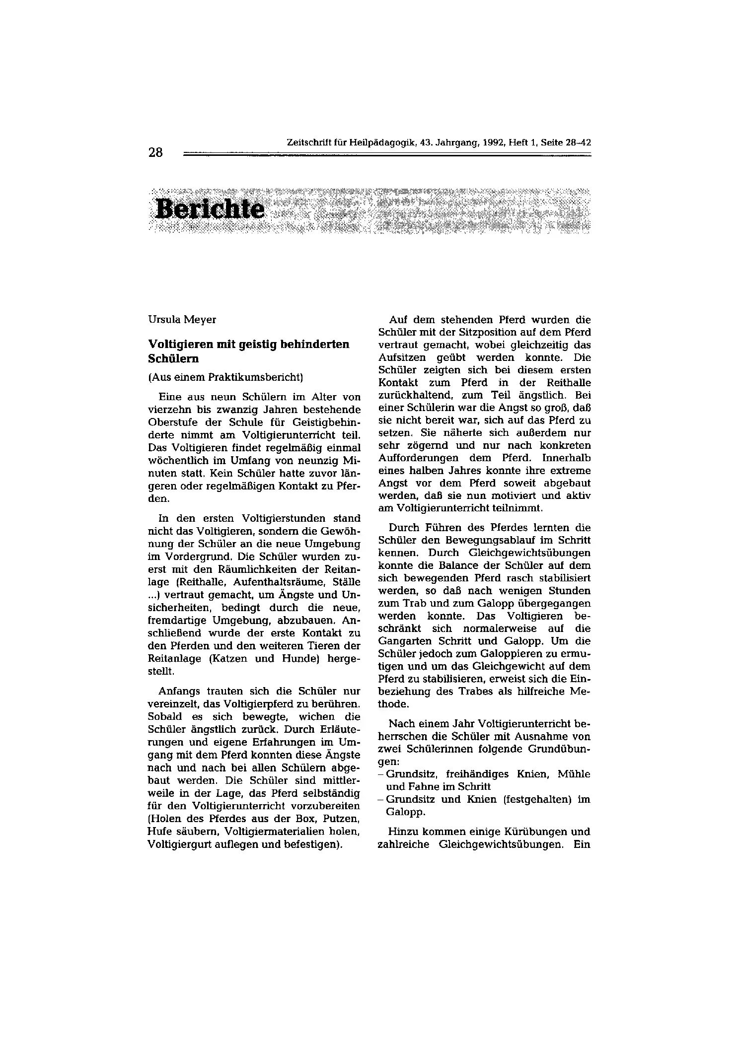 Zeitschrift für Heilpädagogik Artikel