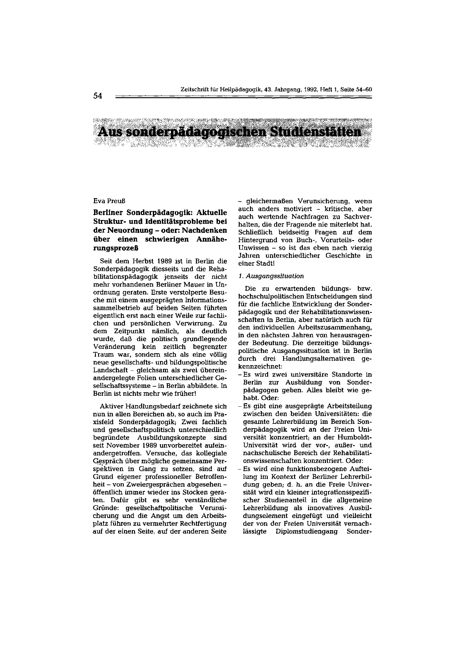 Zeitschrift für Heilpädagogik Artikel