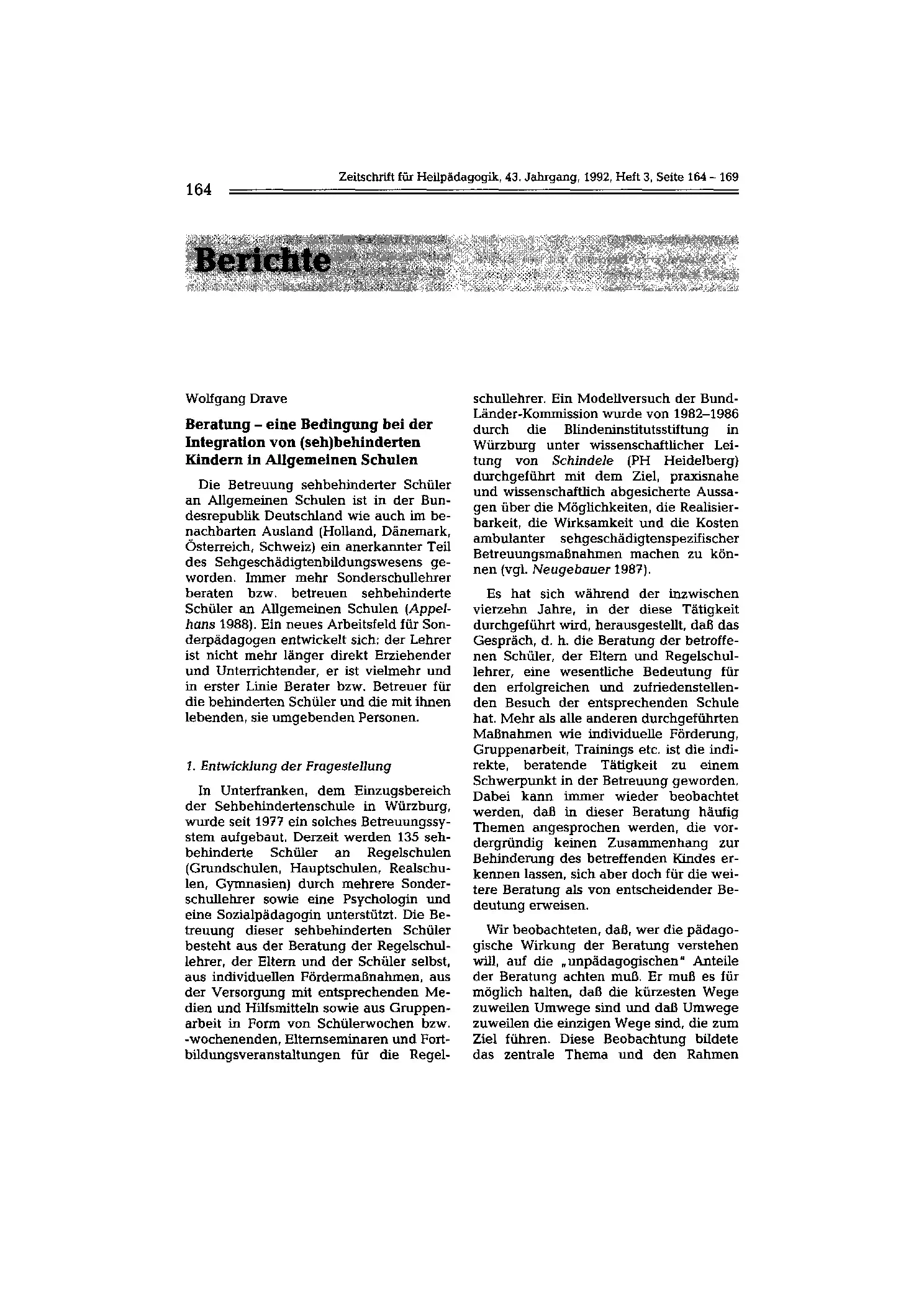 Zeitschrift für Heilpädagogik Artikel