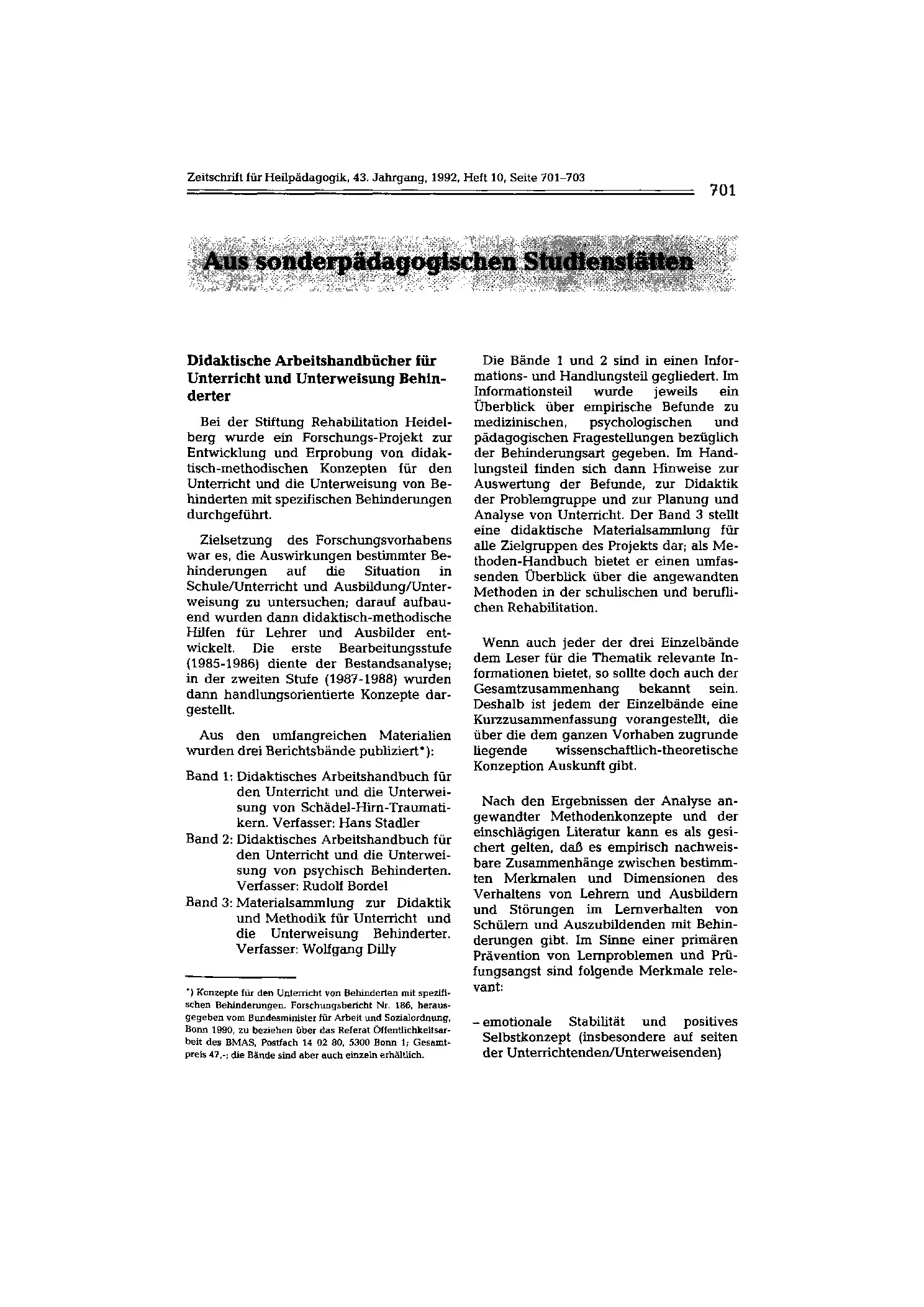 Zeitschrift für Heilpädagogik Artikel