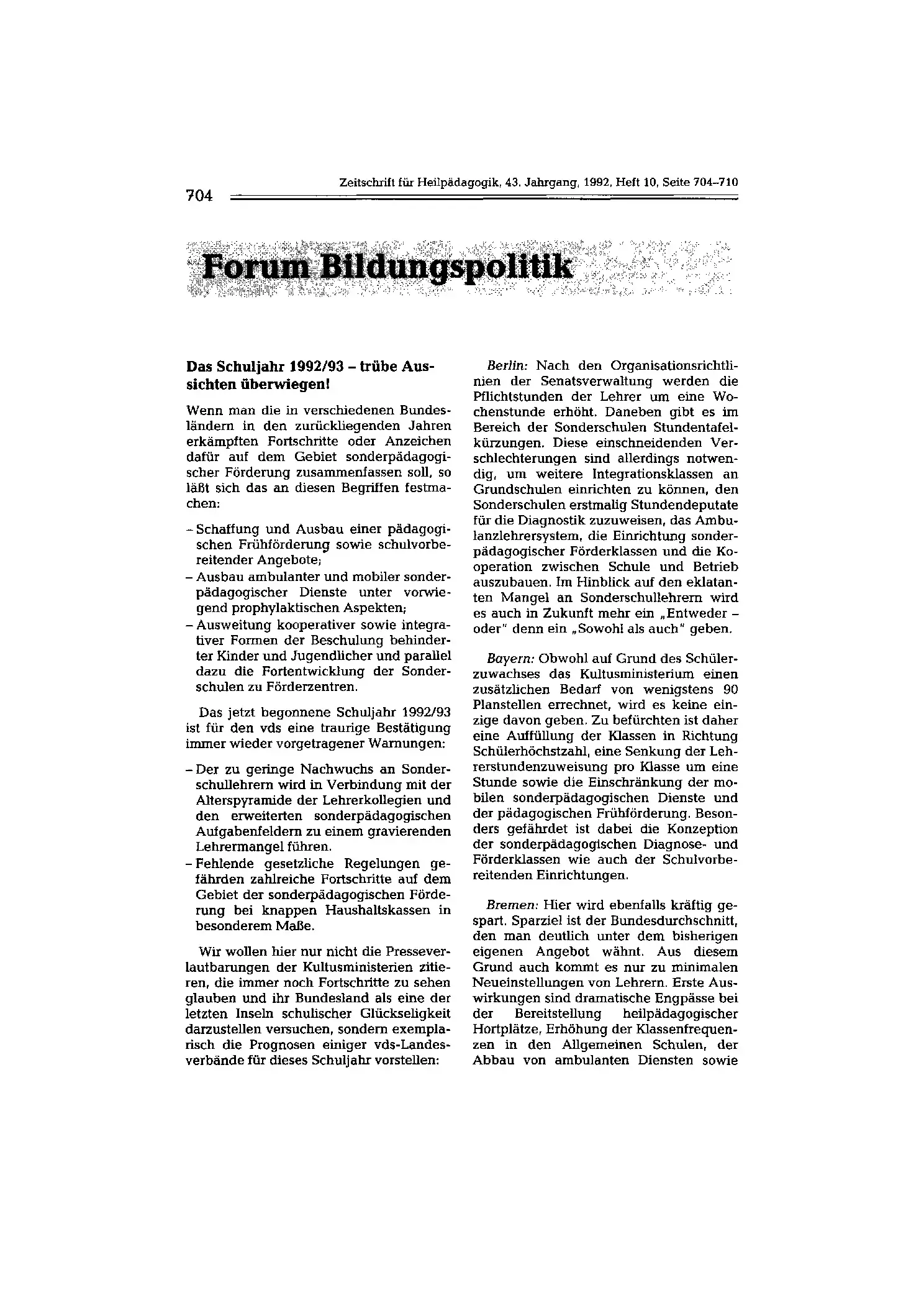 Zeitschrift für Heilpädagogik Artikel