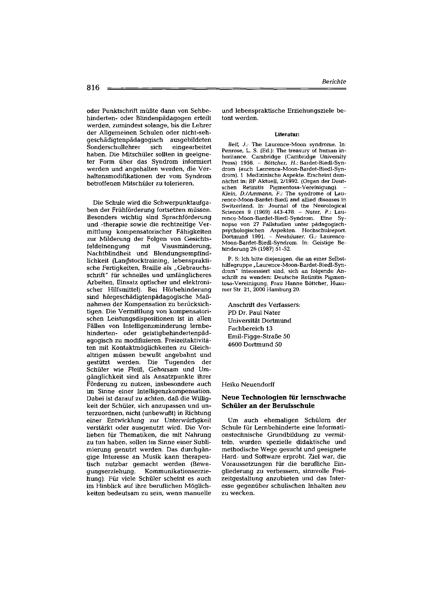 Zeitschrift für Heilpädagogik Artikel