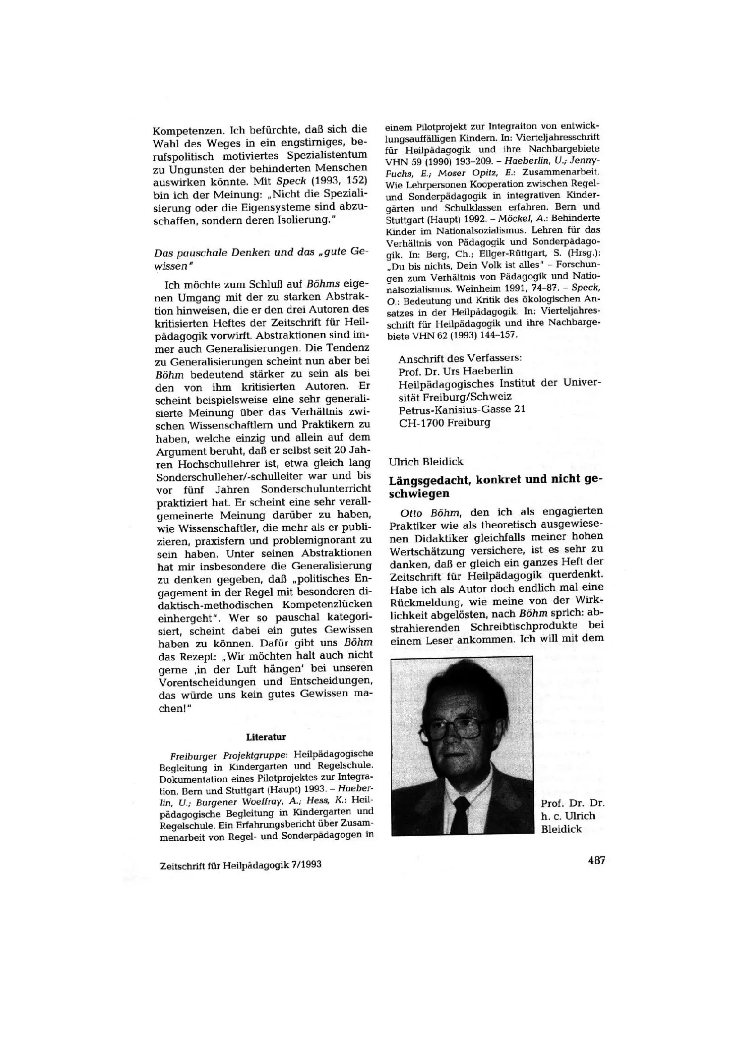Zeitschrift für Heilpädagogik Artikel