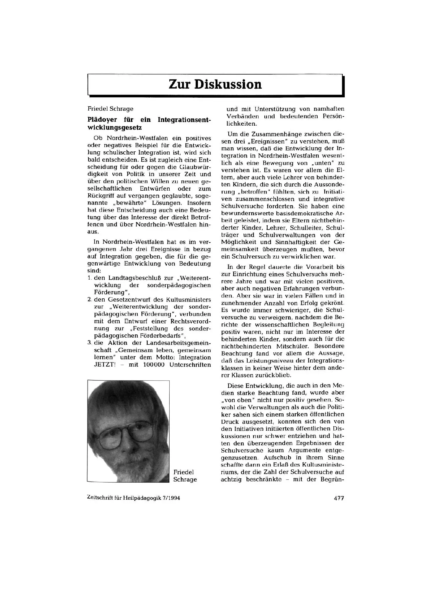 Zeitschrift für Heilpädagogik Artikel