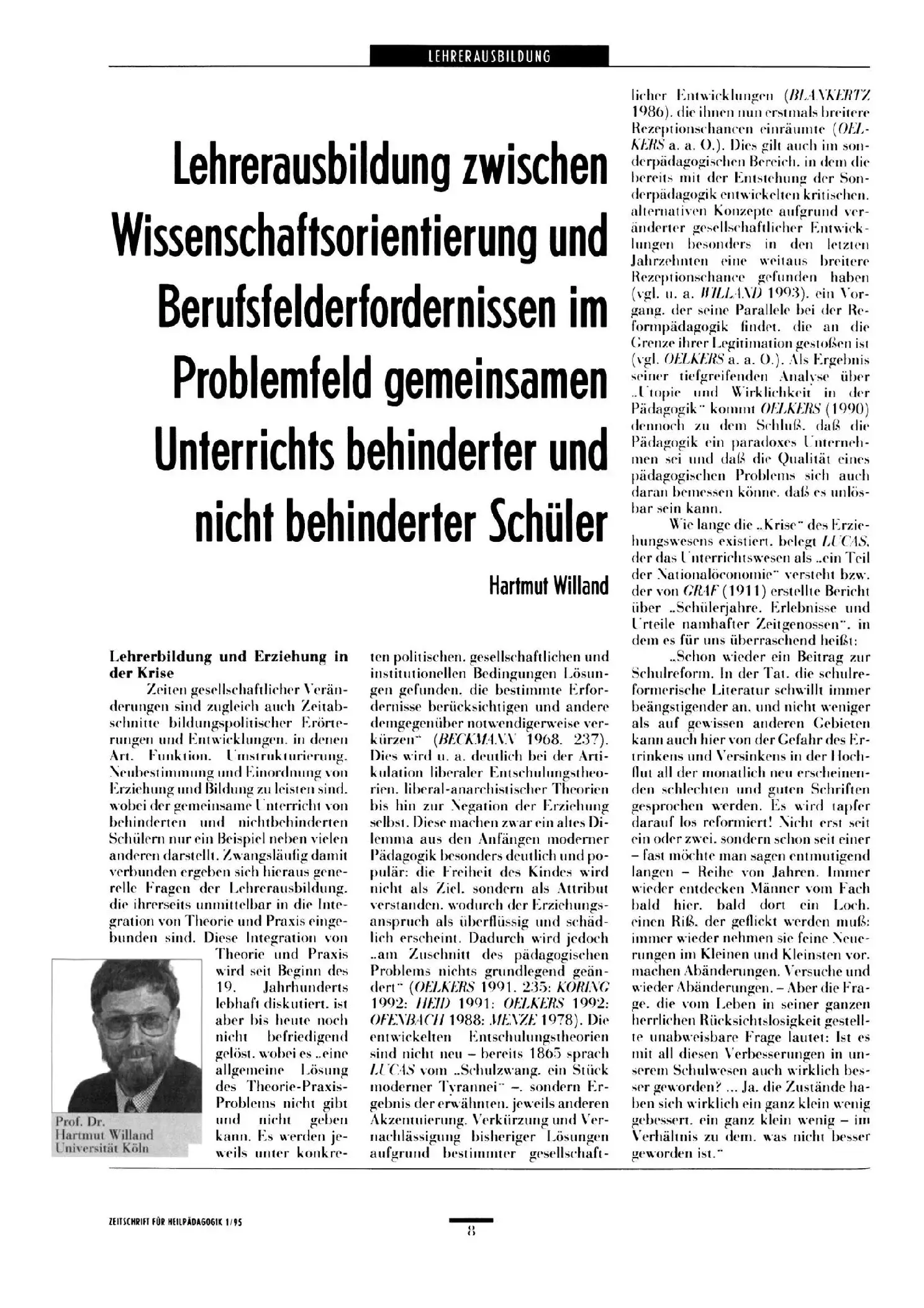 Zeitschrift für Heilpädagogik Artikel