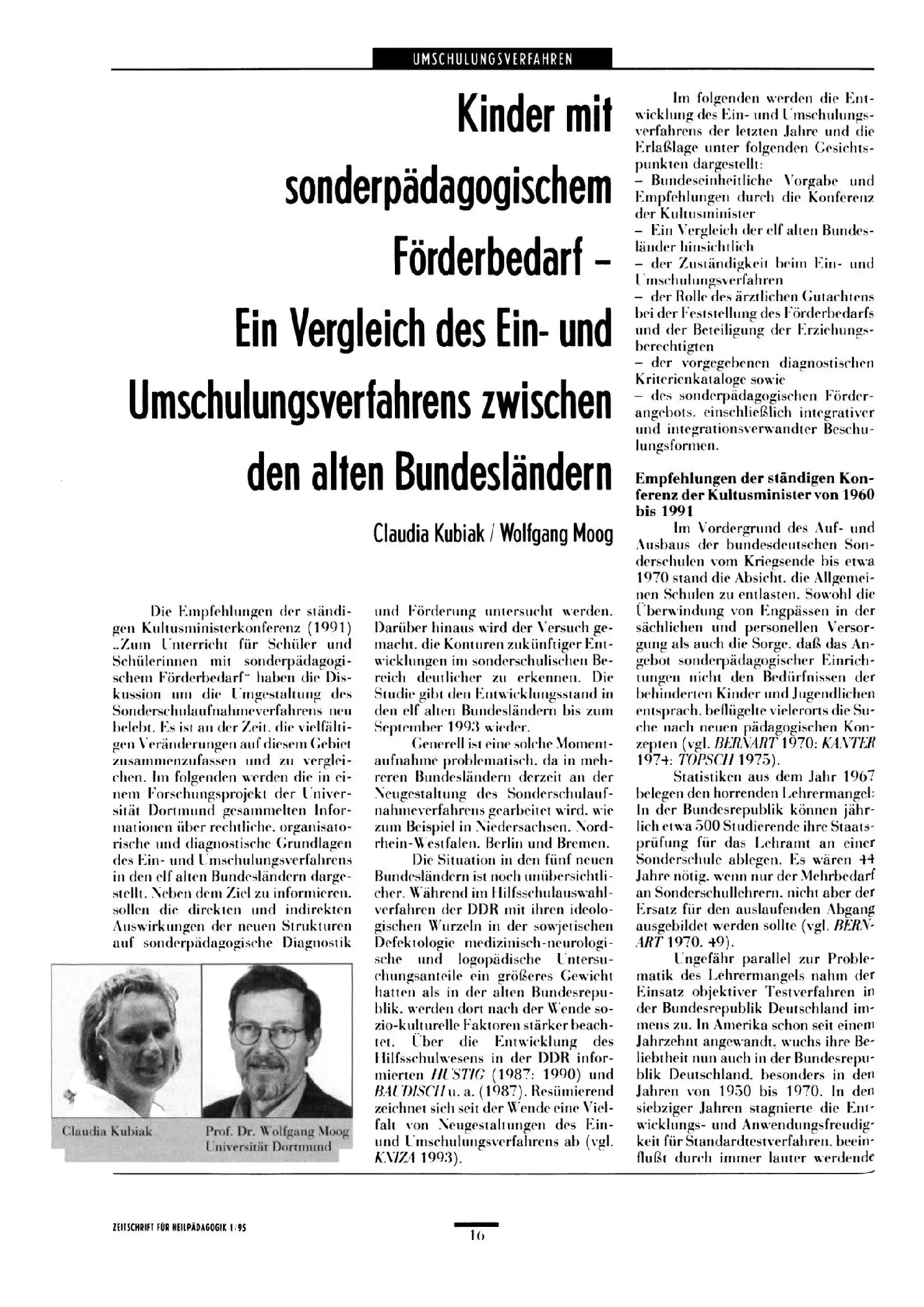 Zeitschrift für Heilpädagogik Artikel