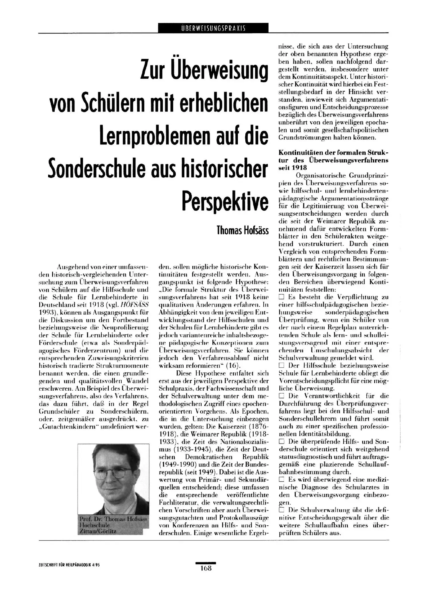 Zeitschrift für Heilpädagogik Artikel