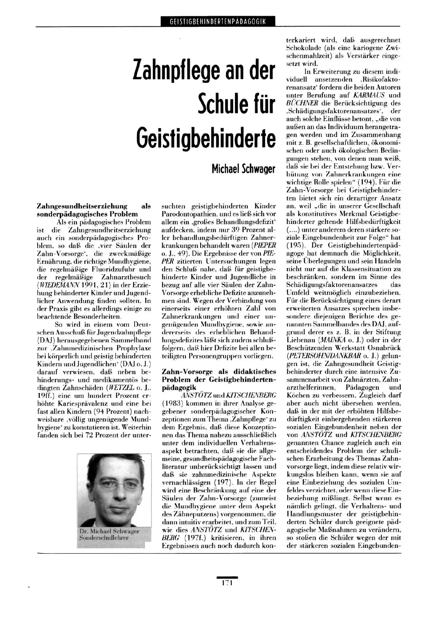 Zeitschrift für Heilpädagogik Artikel