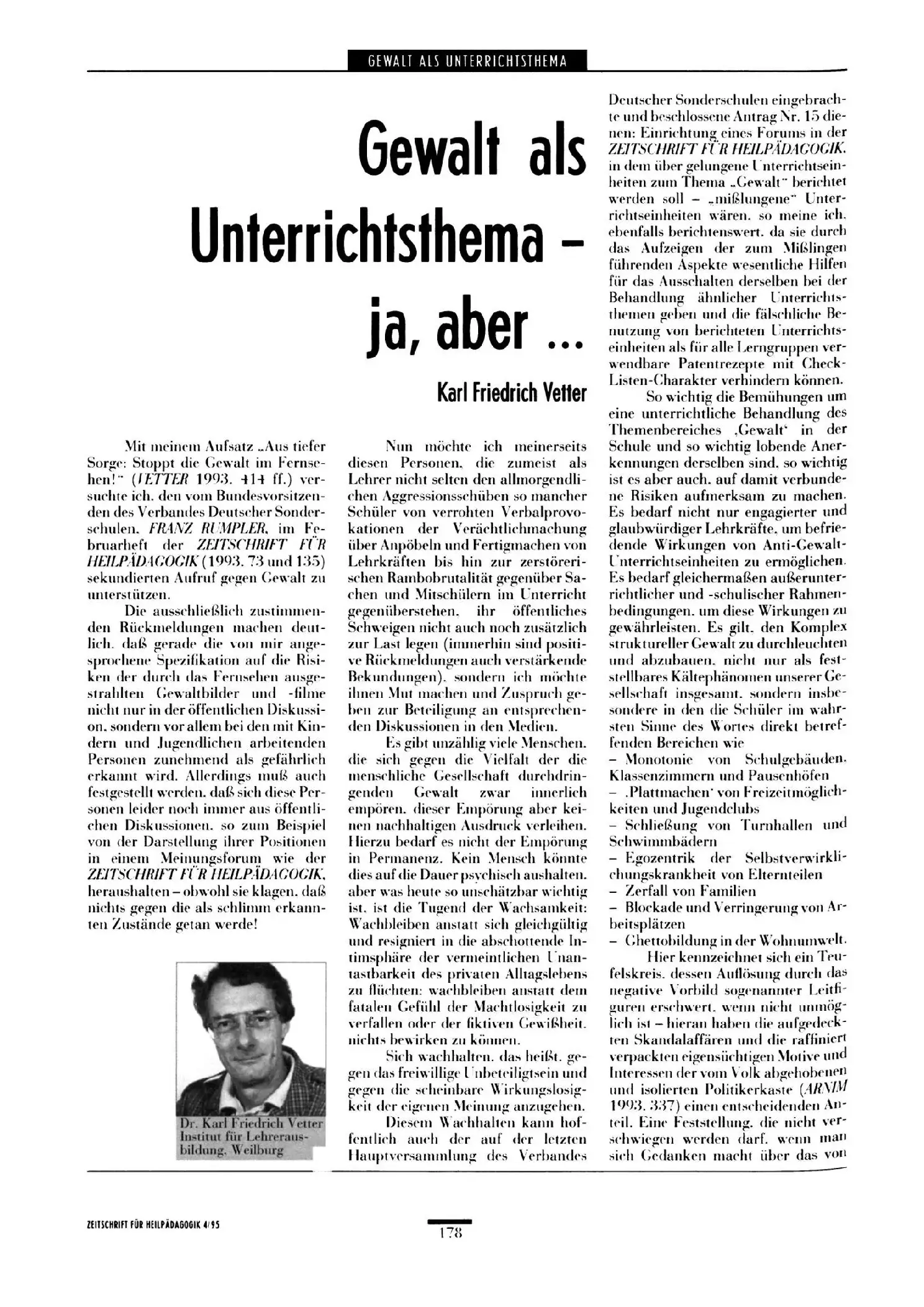 Zeitschrift für Heilpädagogik Artikel