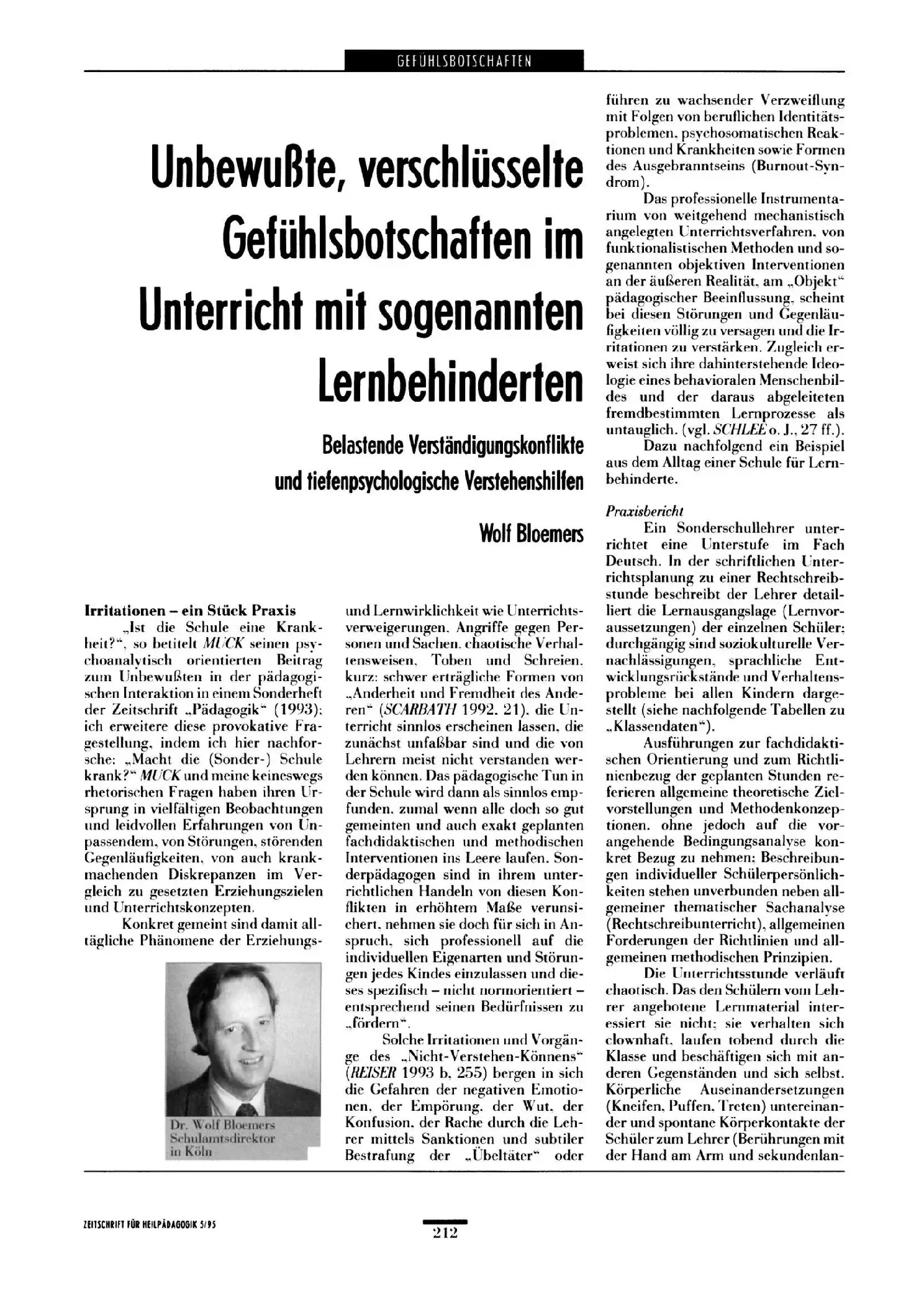 Zeitschrift für Heilpädagogik Artikel