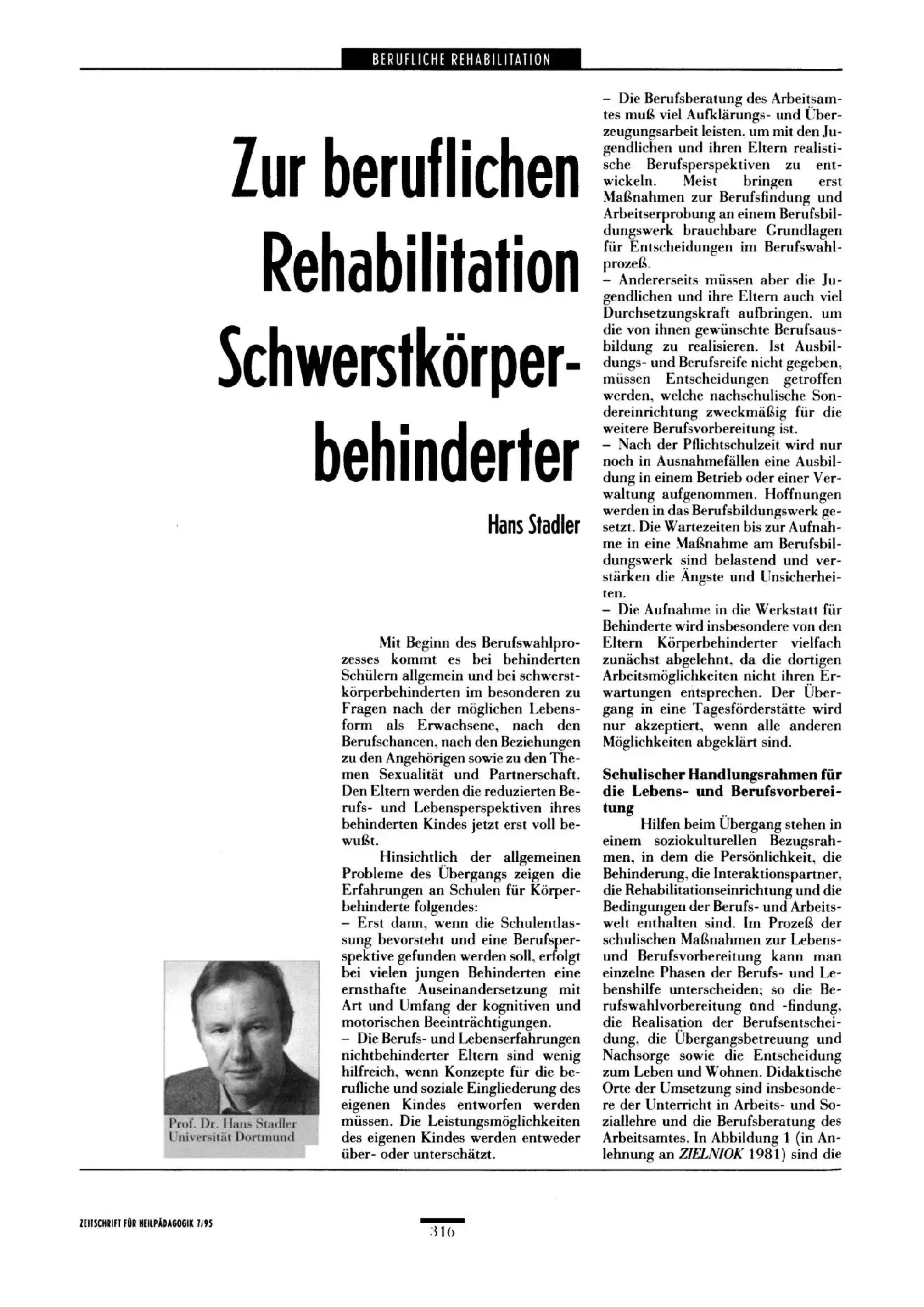 Zeitschrift für Heilpädagogik Artikel