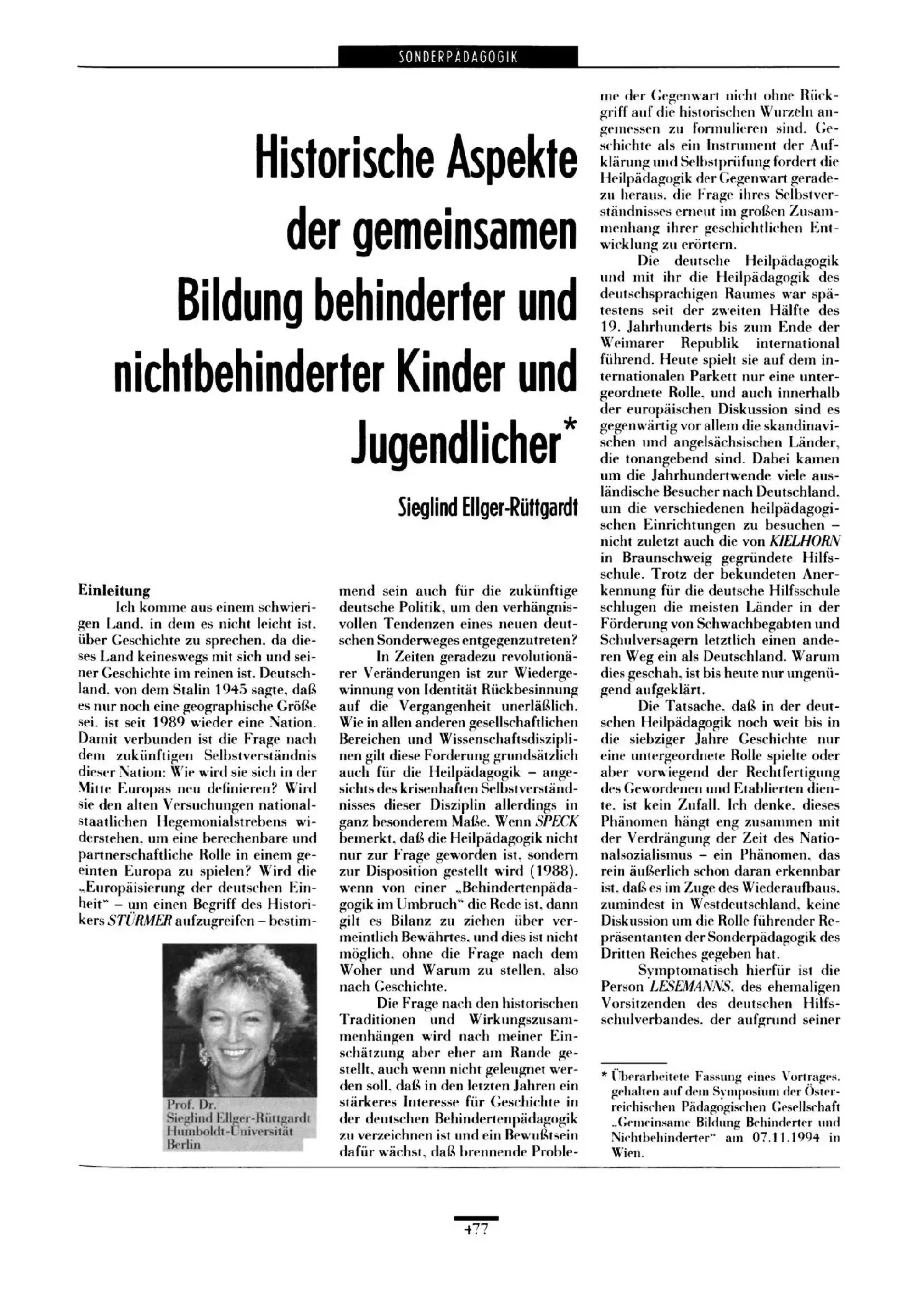 Zeitschrift für Heilpädagogik Artikel