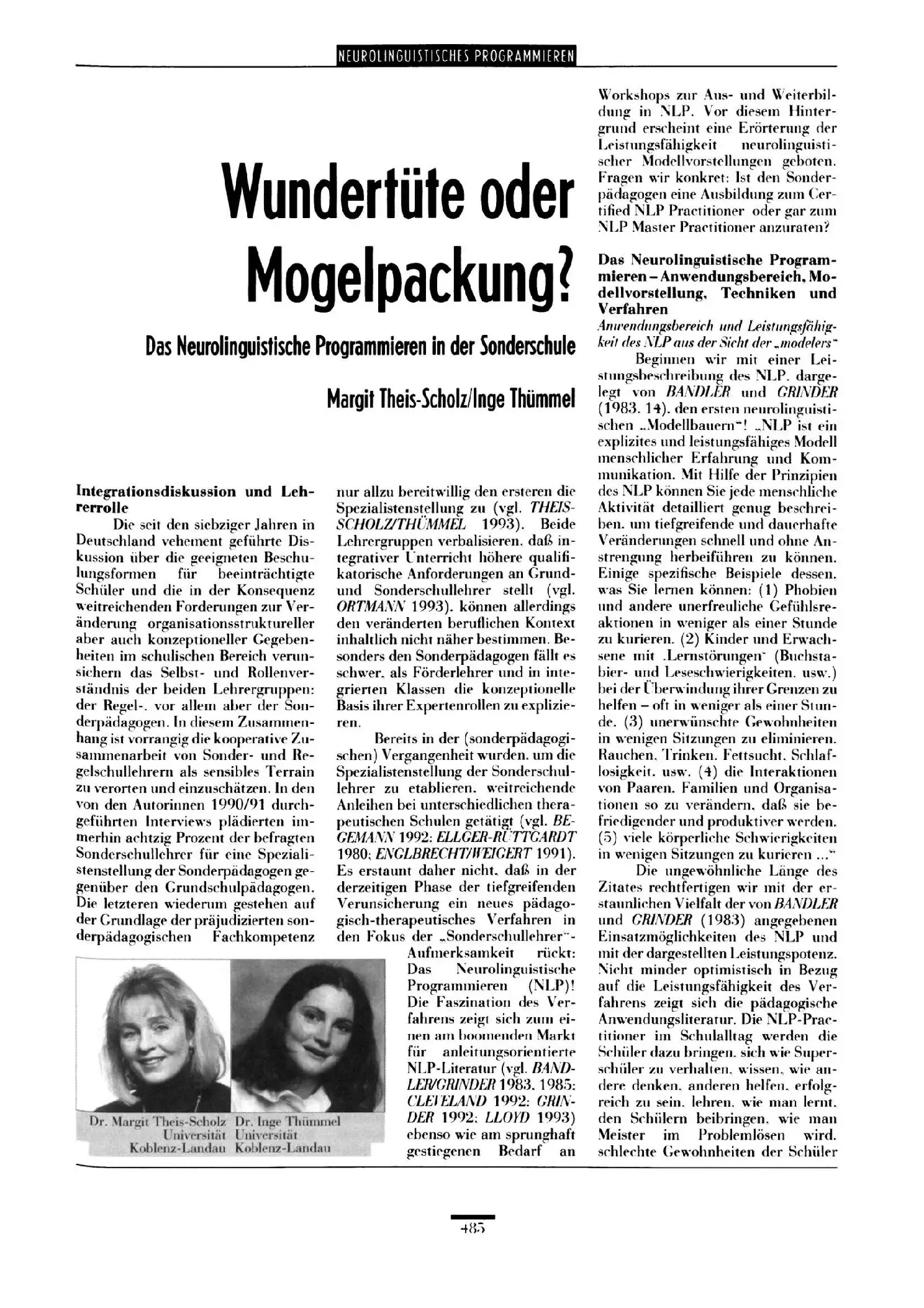 Zeitschrift für Heilpädagogik Artikel