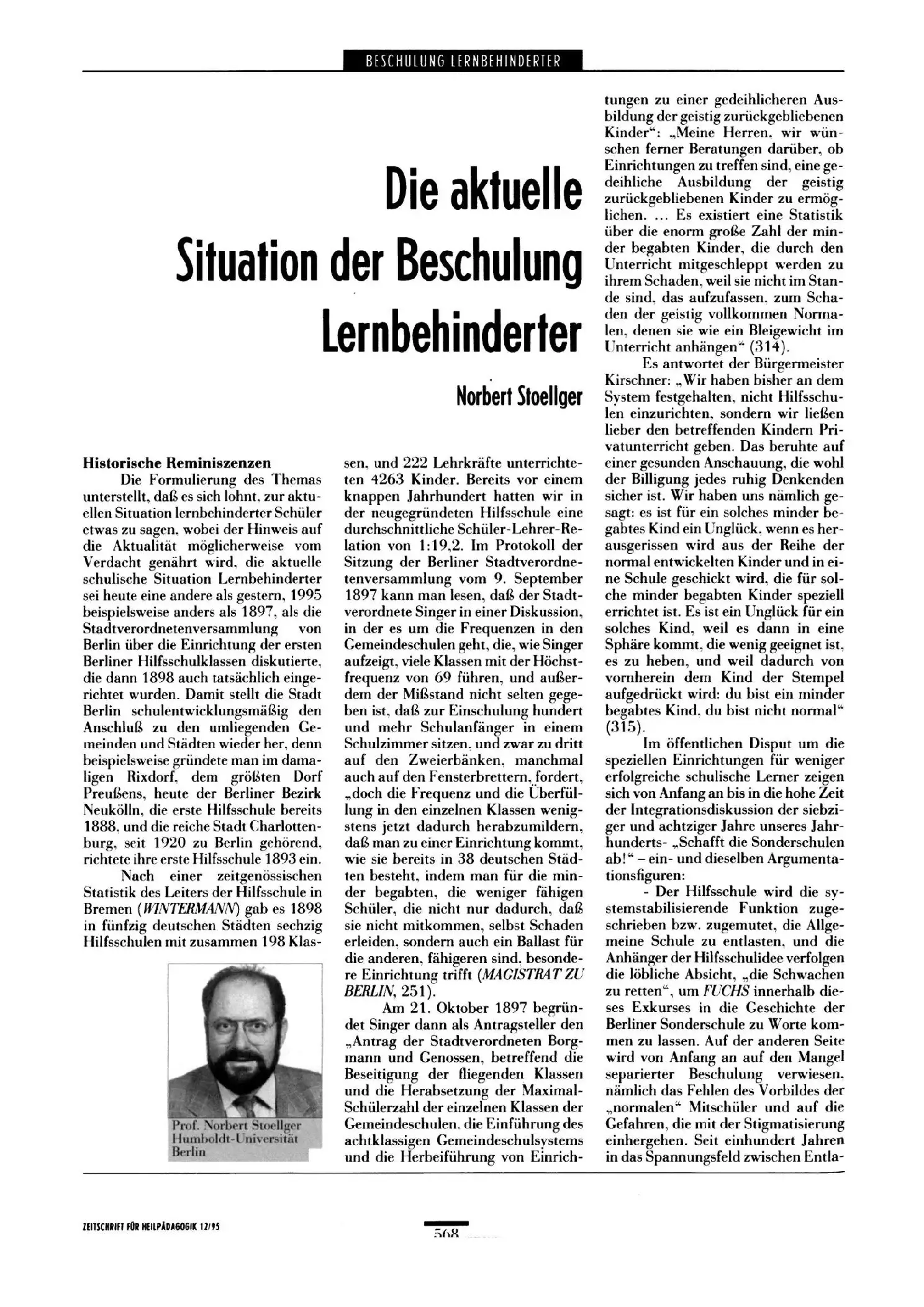 Zeitschrift für Heilpädagogik Artikel