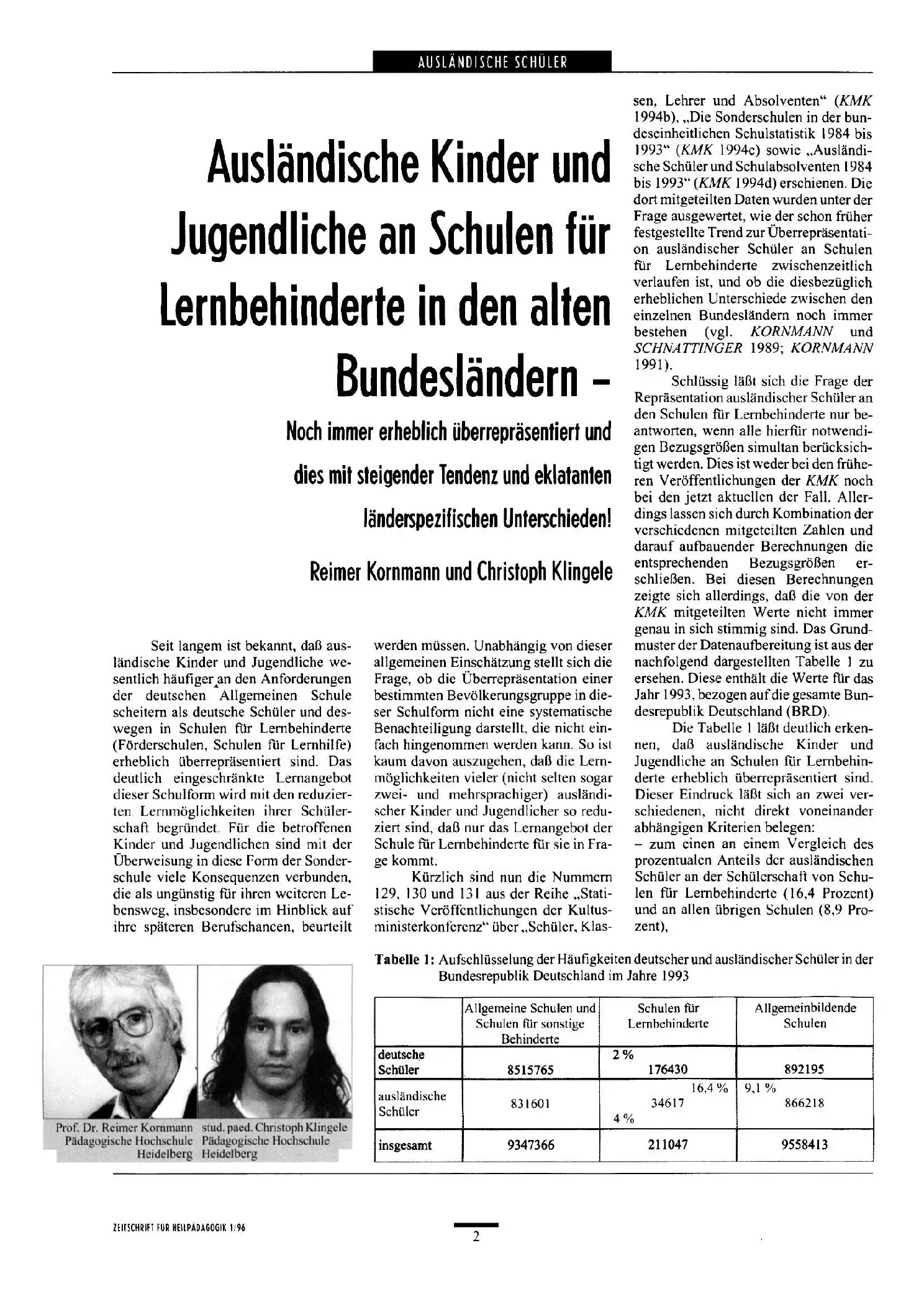 Zeitschrift für Heilpädagogik Artikel