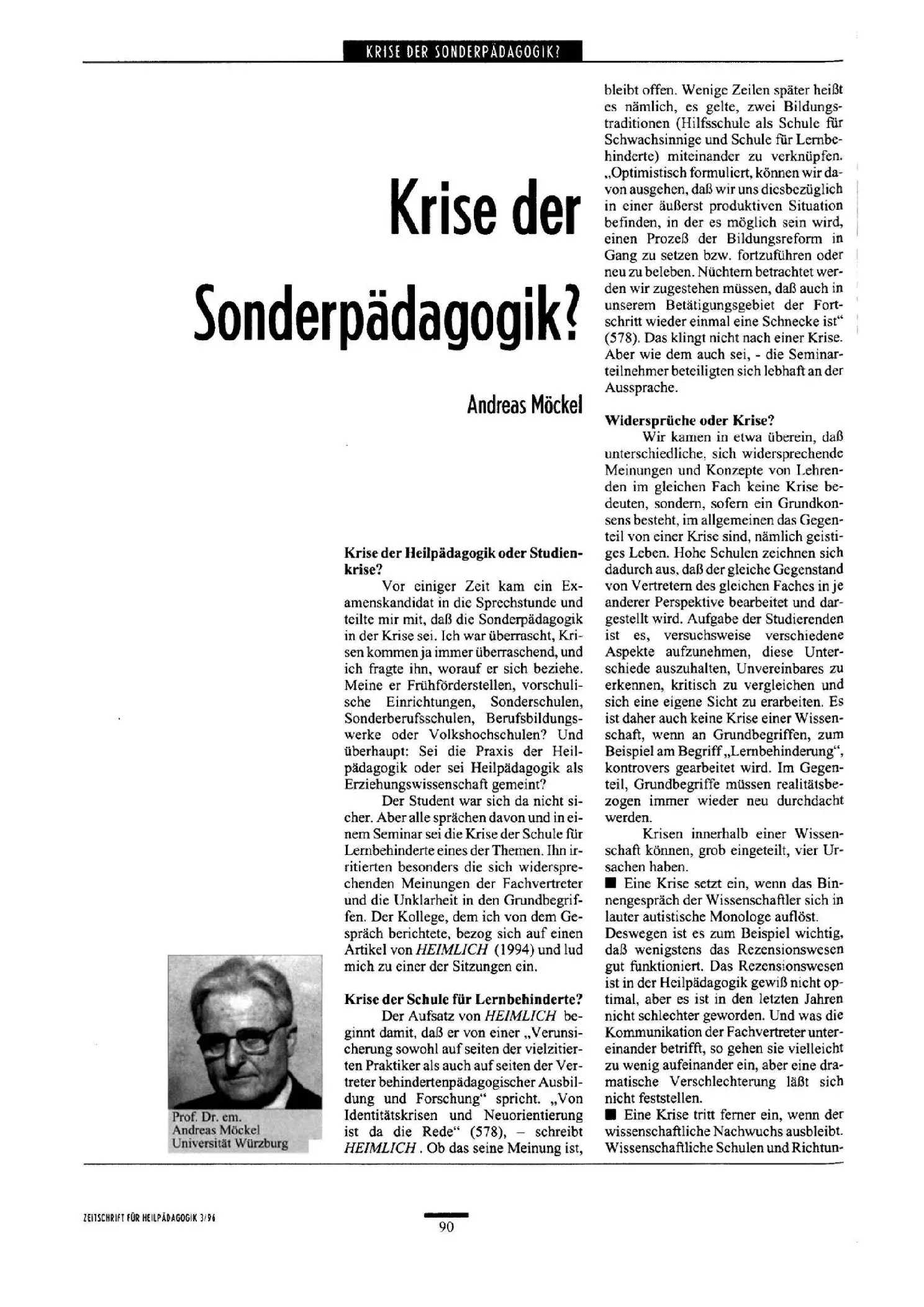 Zeitschrift für Heilpädagogik Artikel