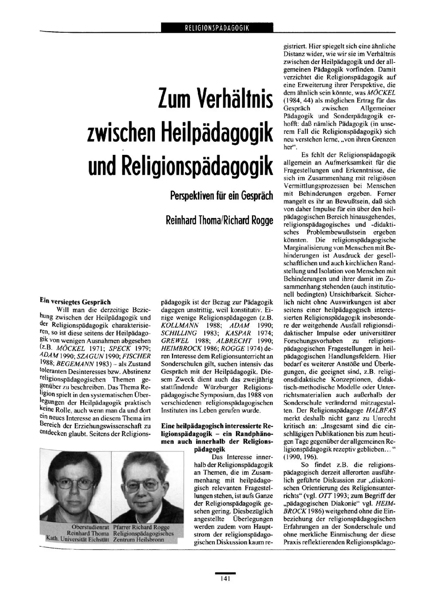 Zeitschrift für Heilpädagogik Artikel