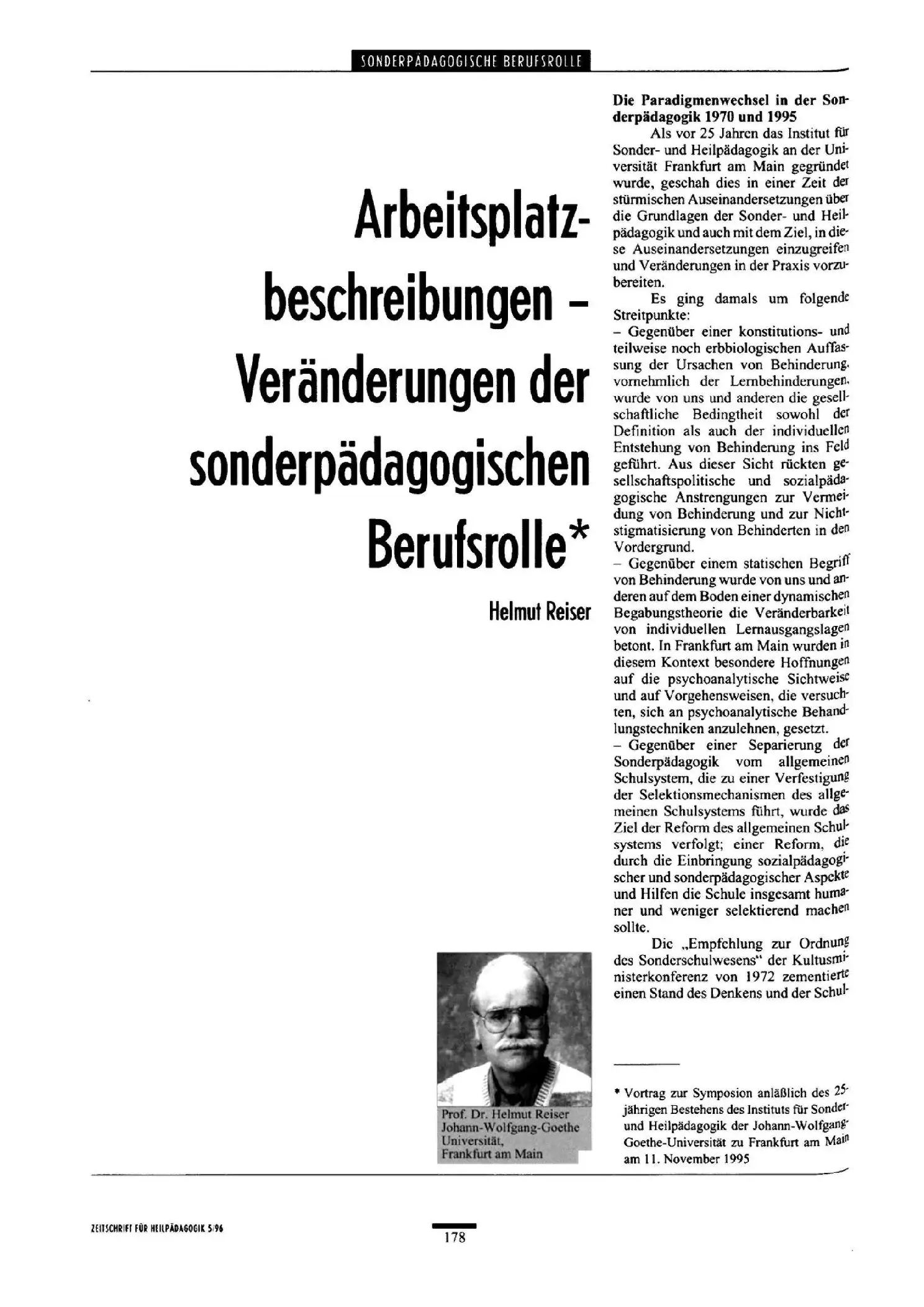 Zeitschrift für Heilpädagogik Artikel